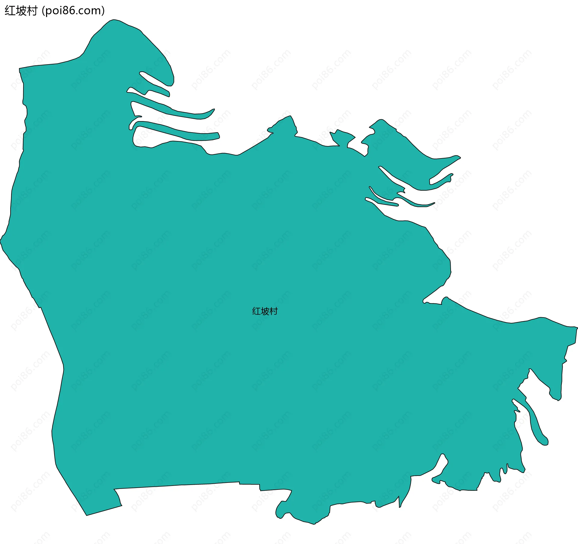 红坡村边界地图