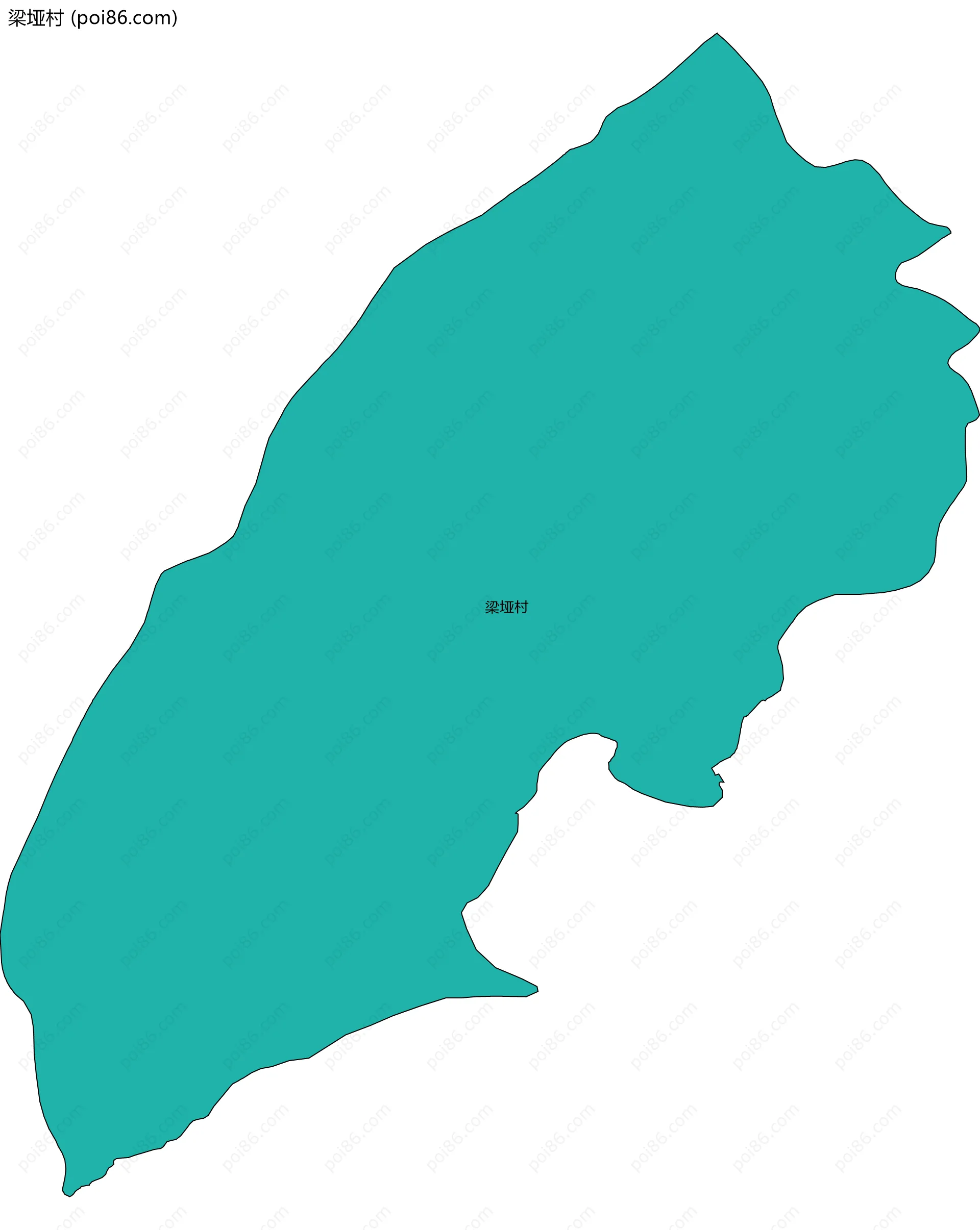 梁垭村边界地图