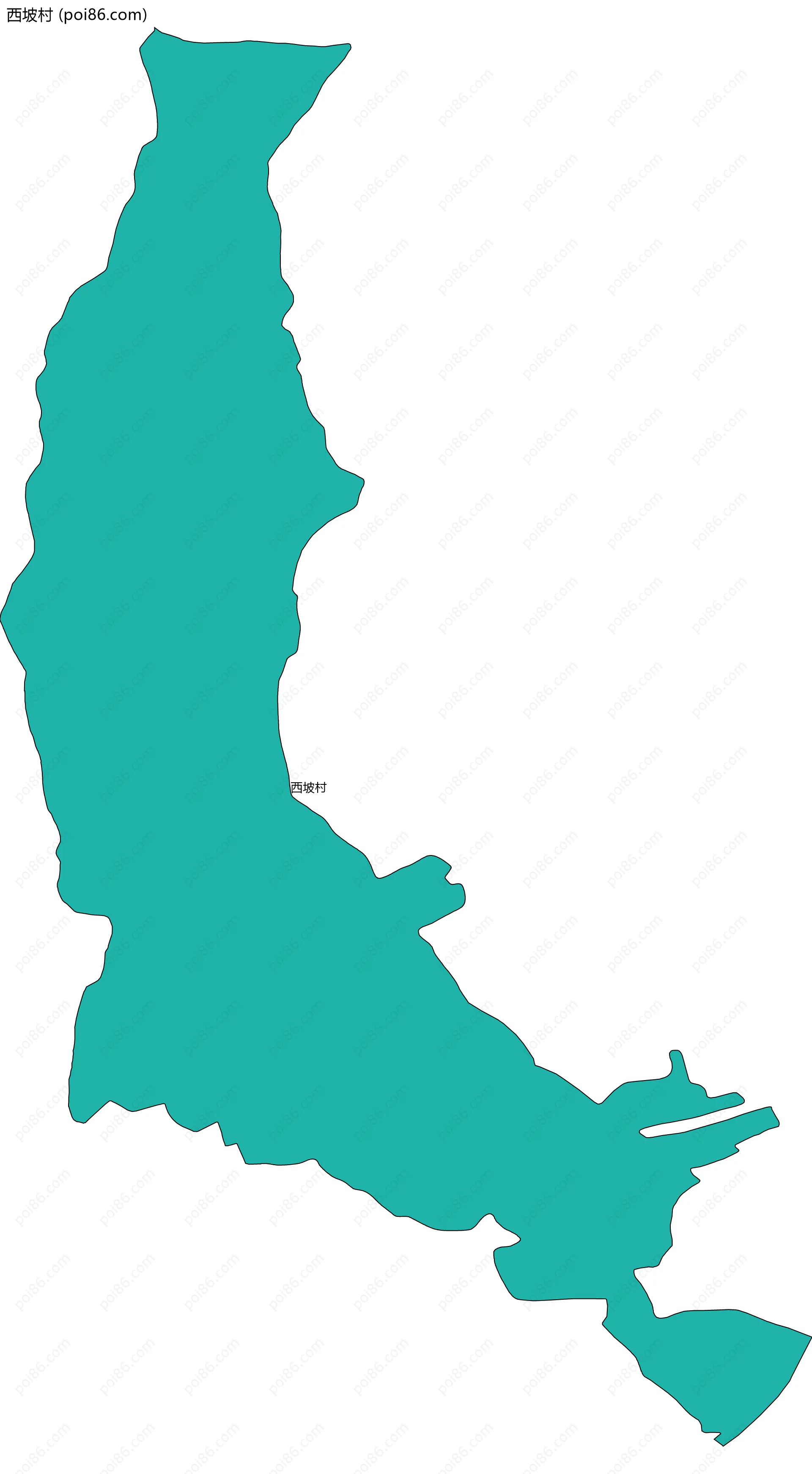 西坡村边界地图