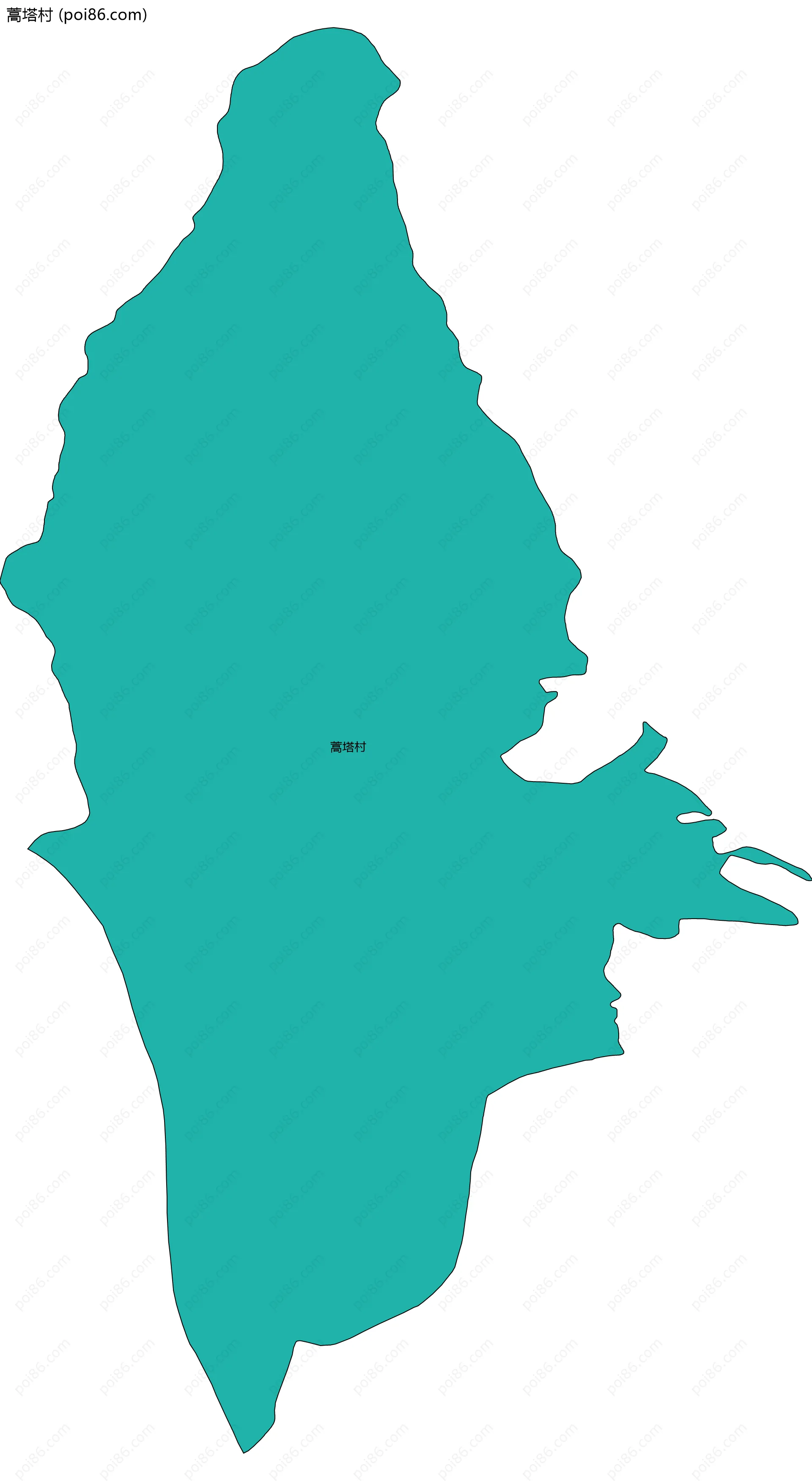 蒿塔村边界地图