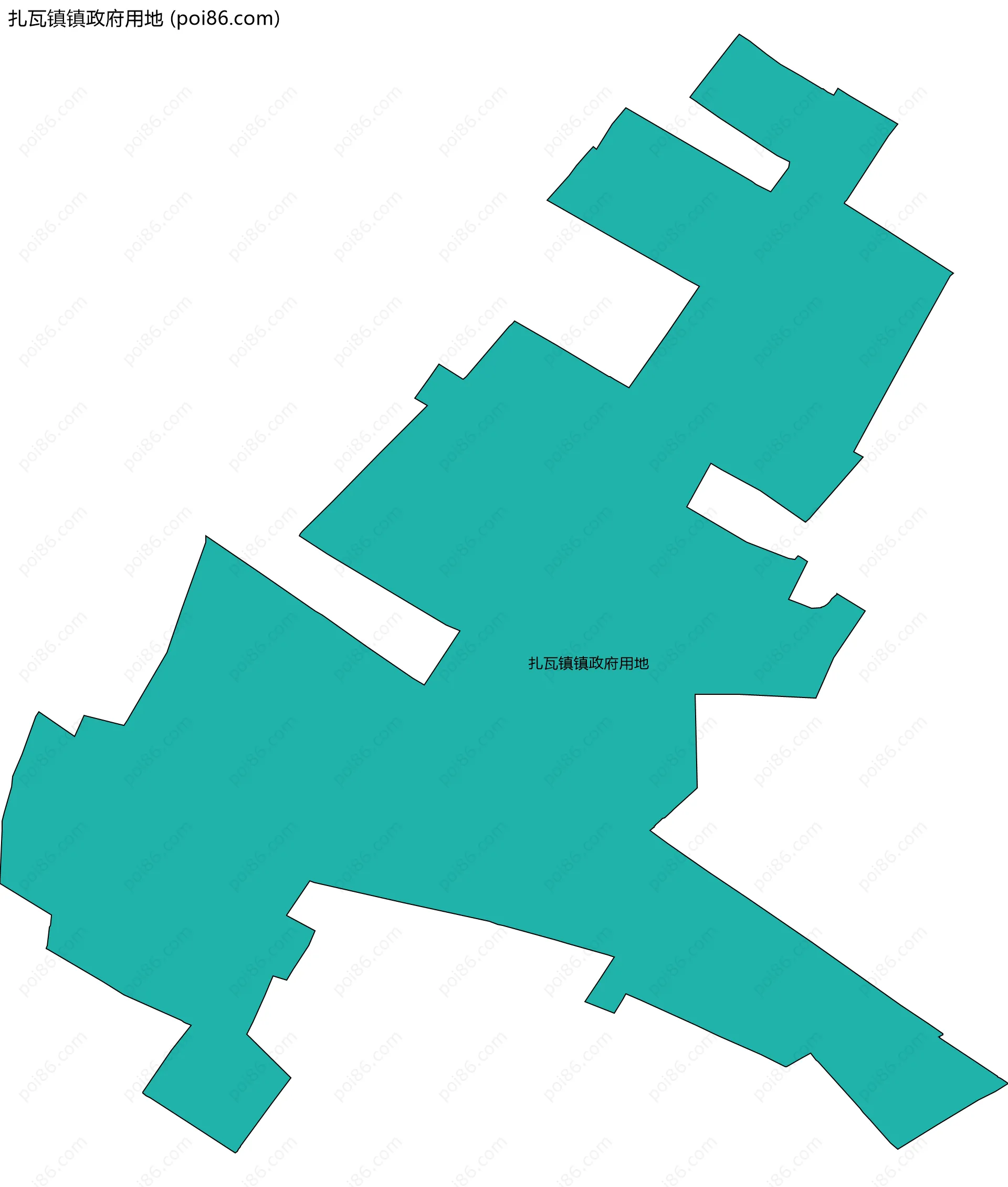 扎瓦镇镇政府用地边界地图