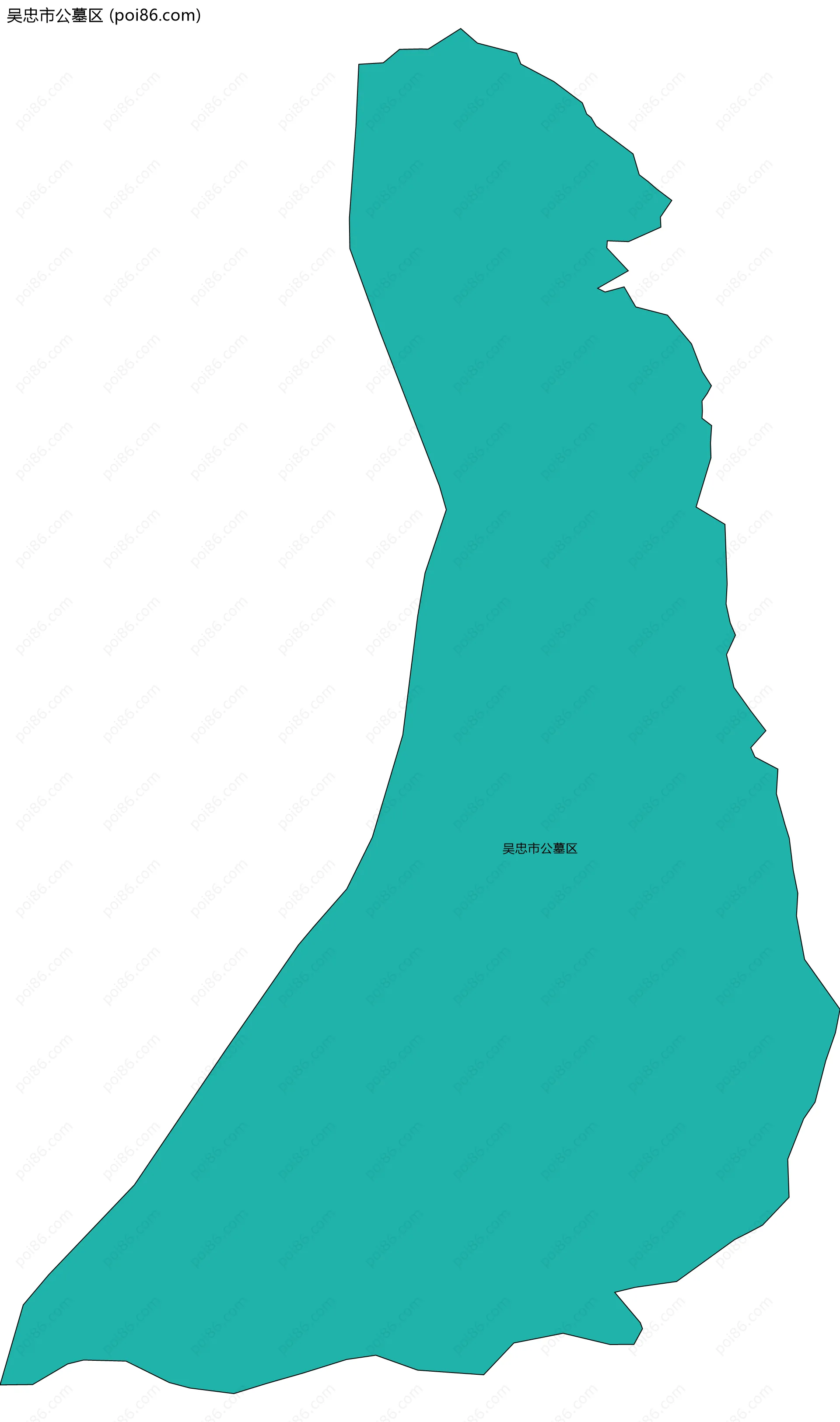 吴忠市公墓区边界地图