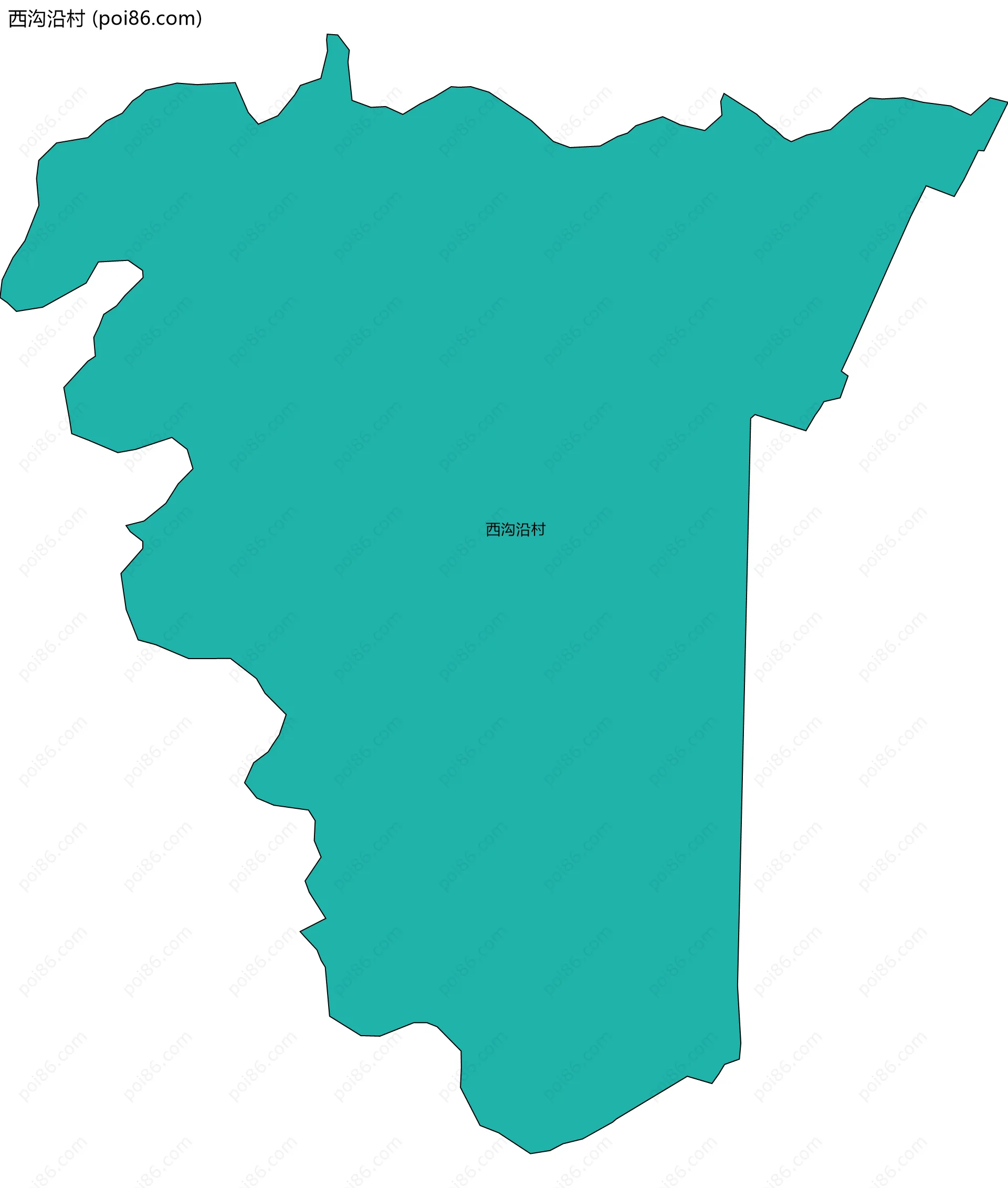 西沟沿村边界地图