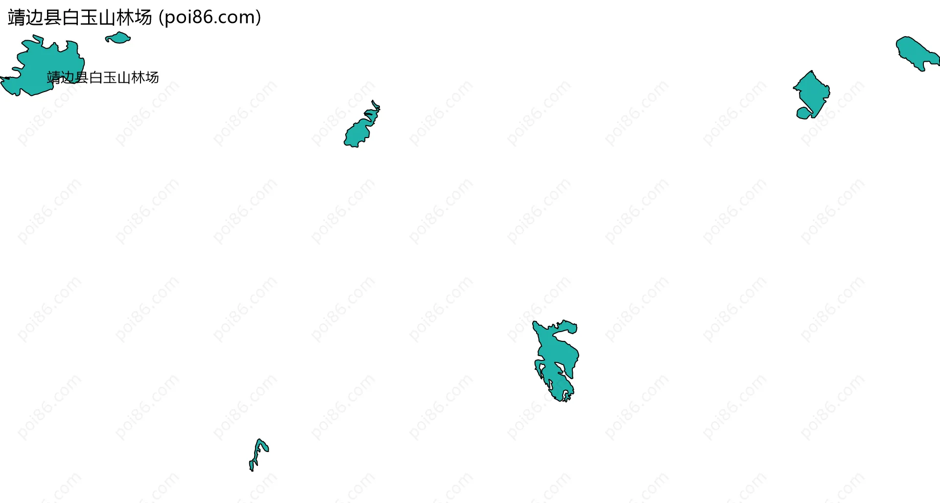 靖边县白玉山林场边界地图(五级行政区划)