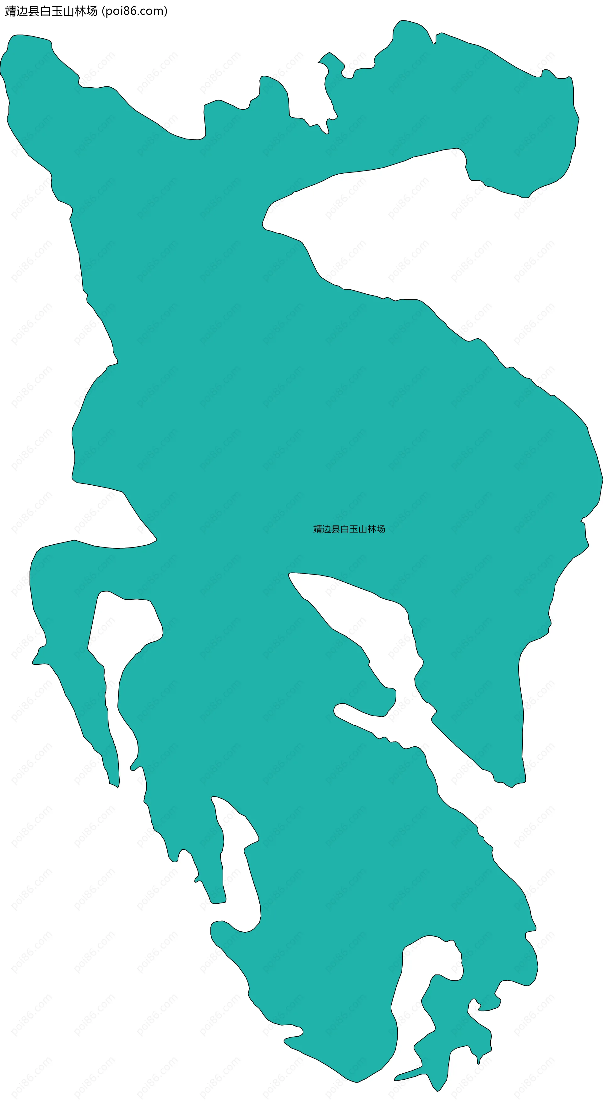 靖边县白玉山林场边界地图