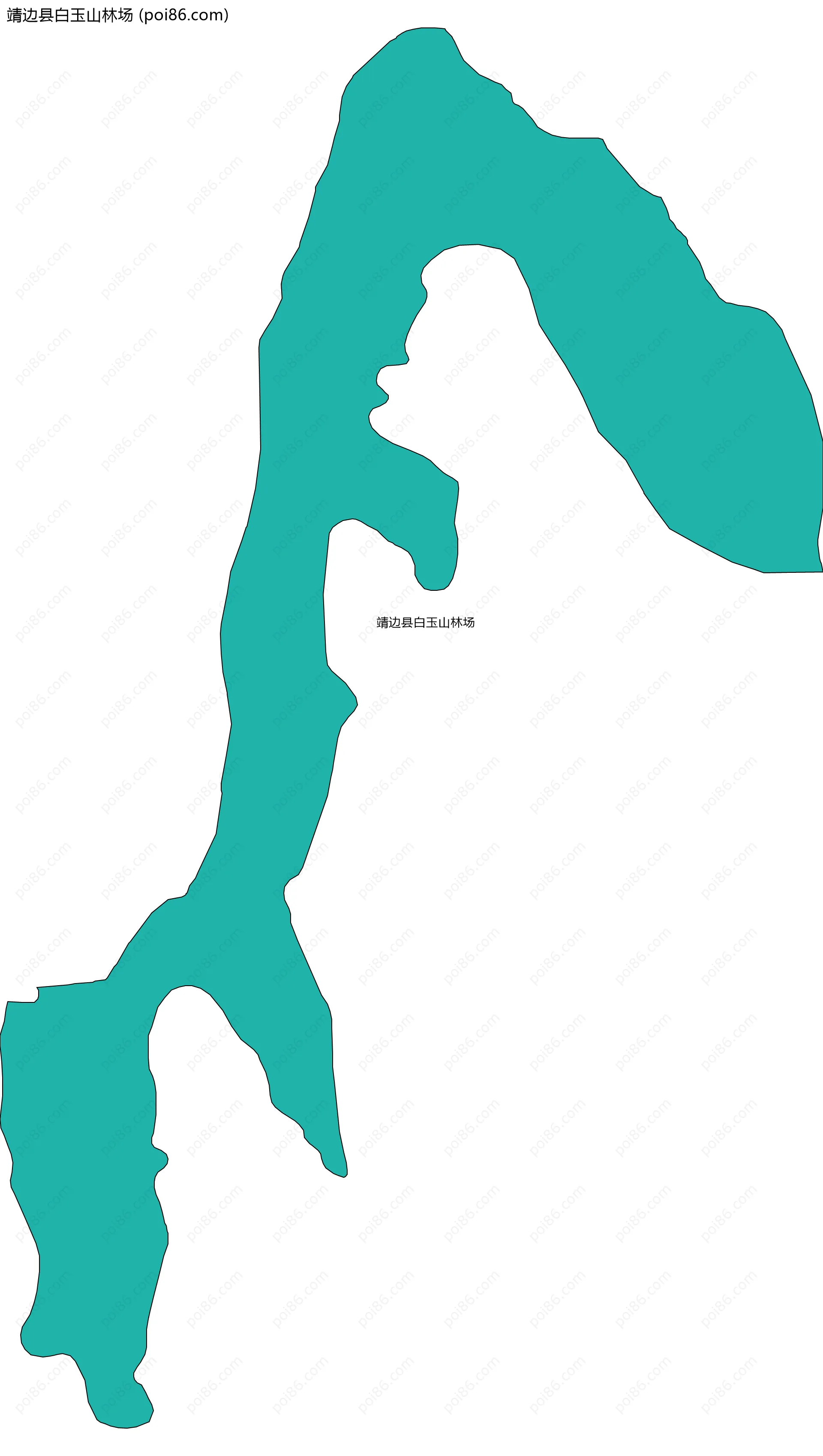 靖边县白玉山林场边界地图