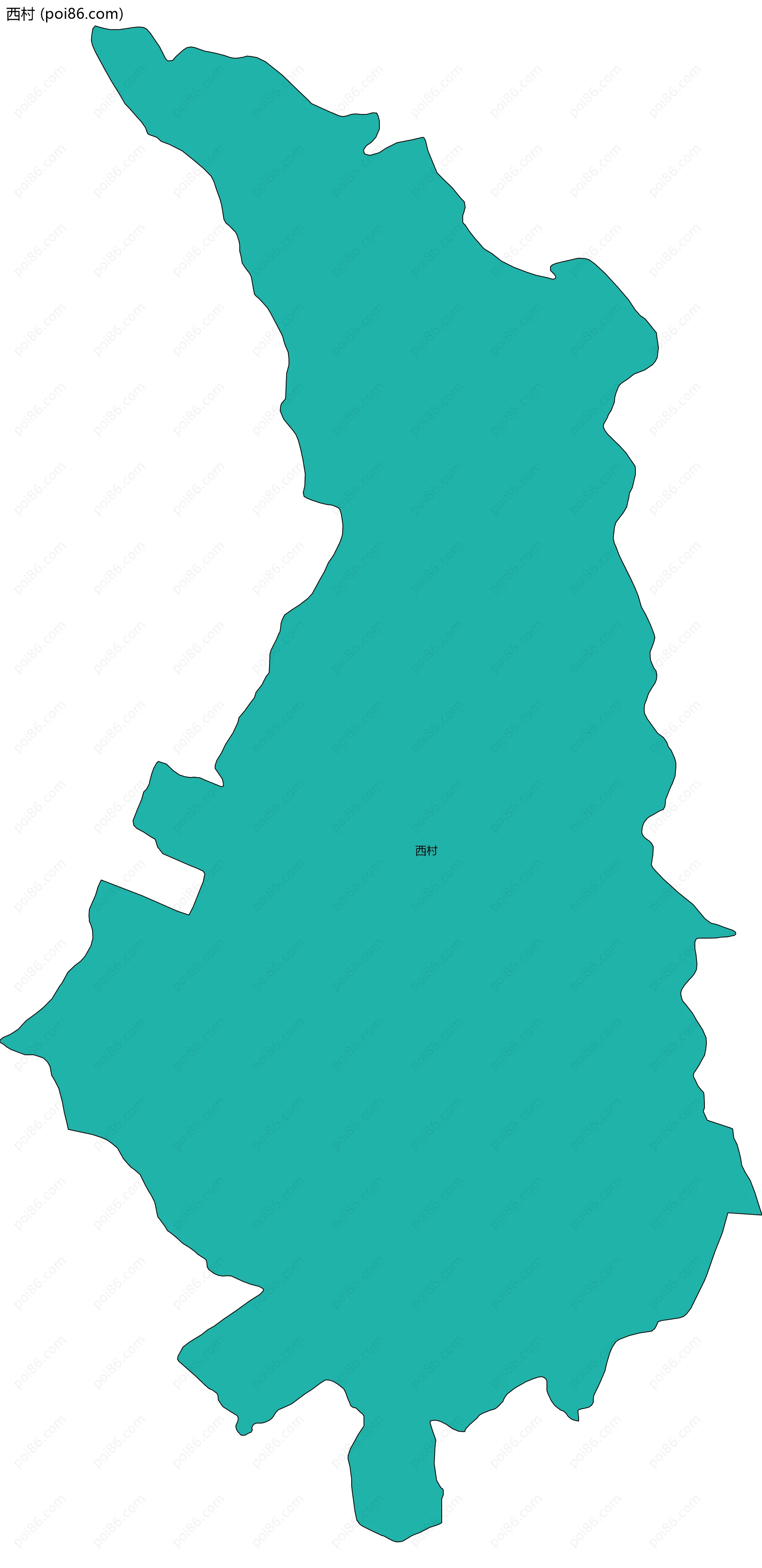 西村边界地图