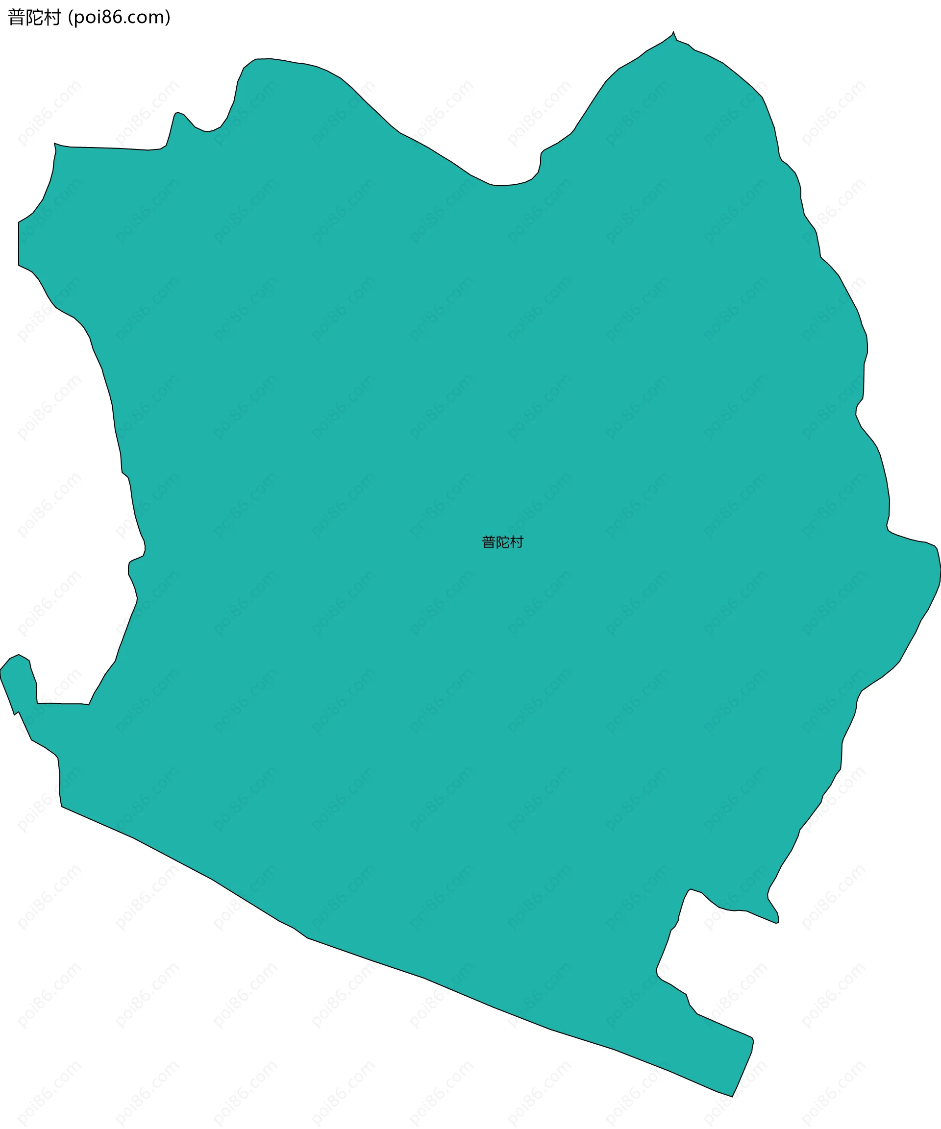 普陀村边界地图