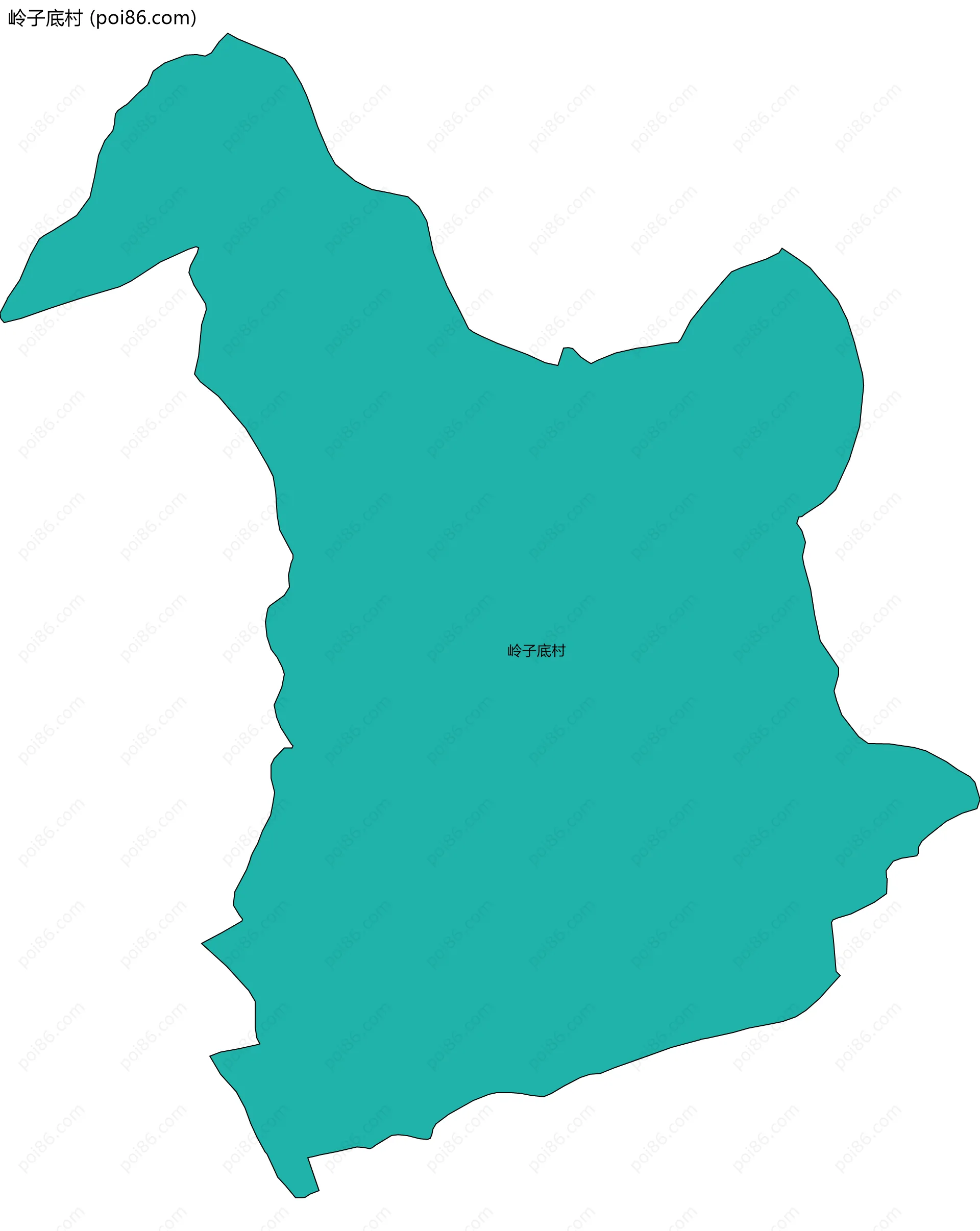 岭子底村边界地图