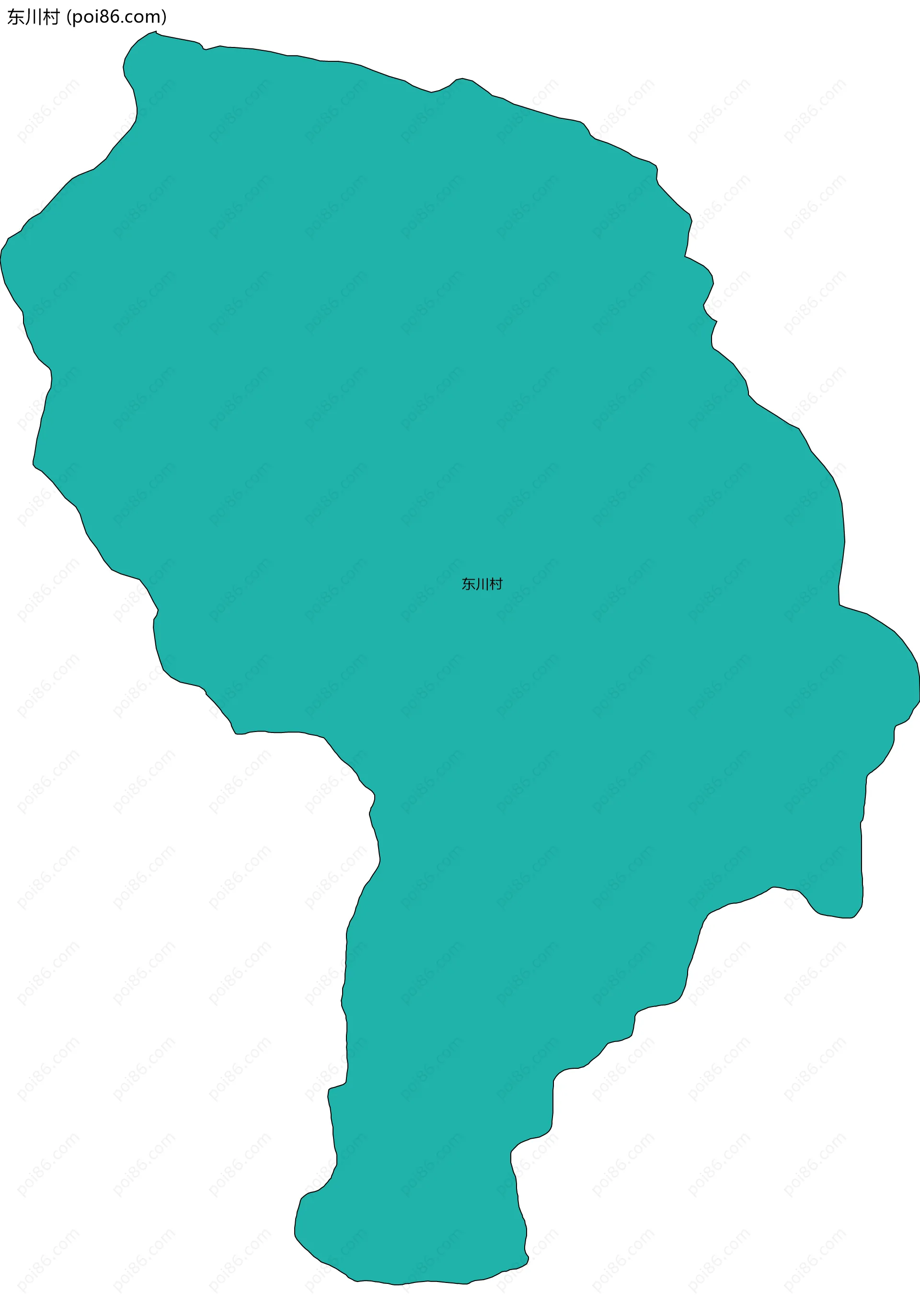 东川村边界地图