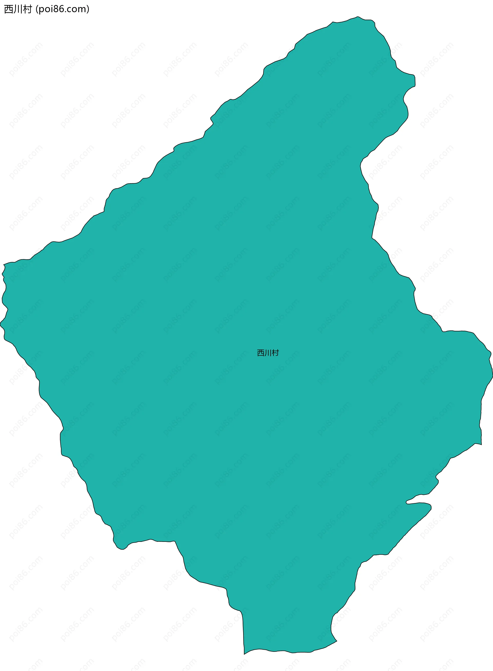 西川村边界地图