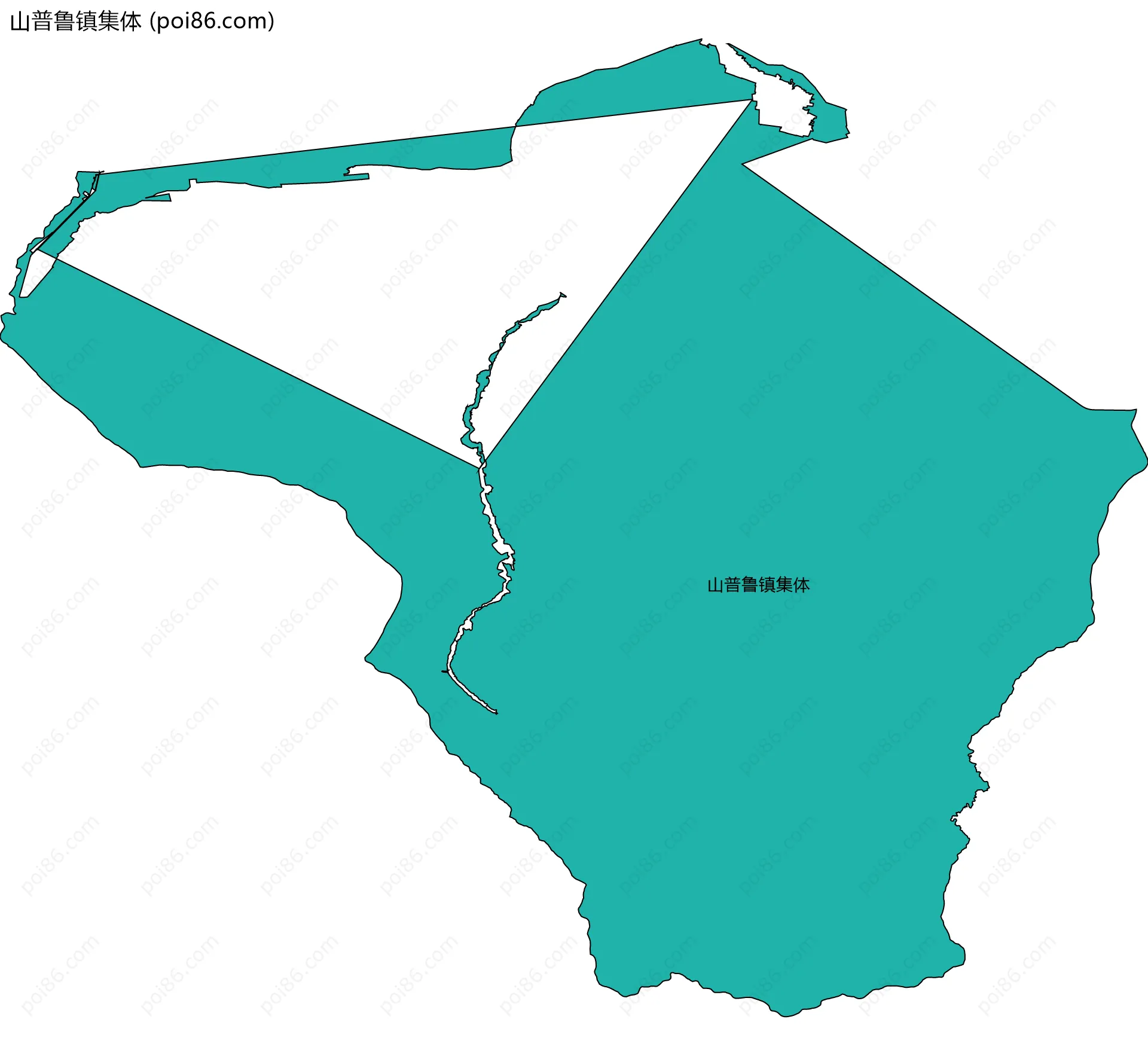 山普鲁镇集体边界地图