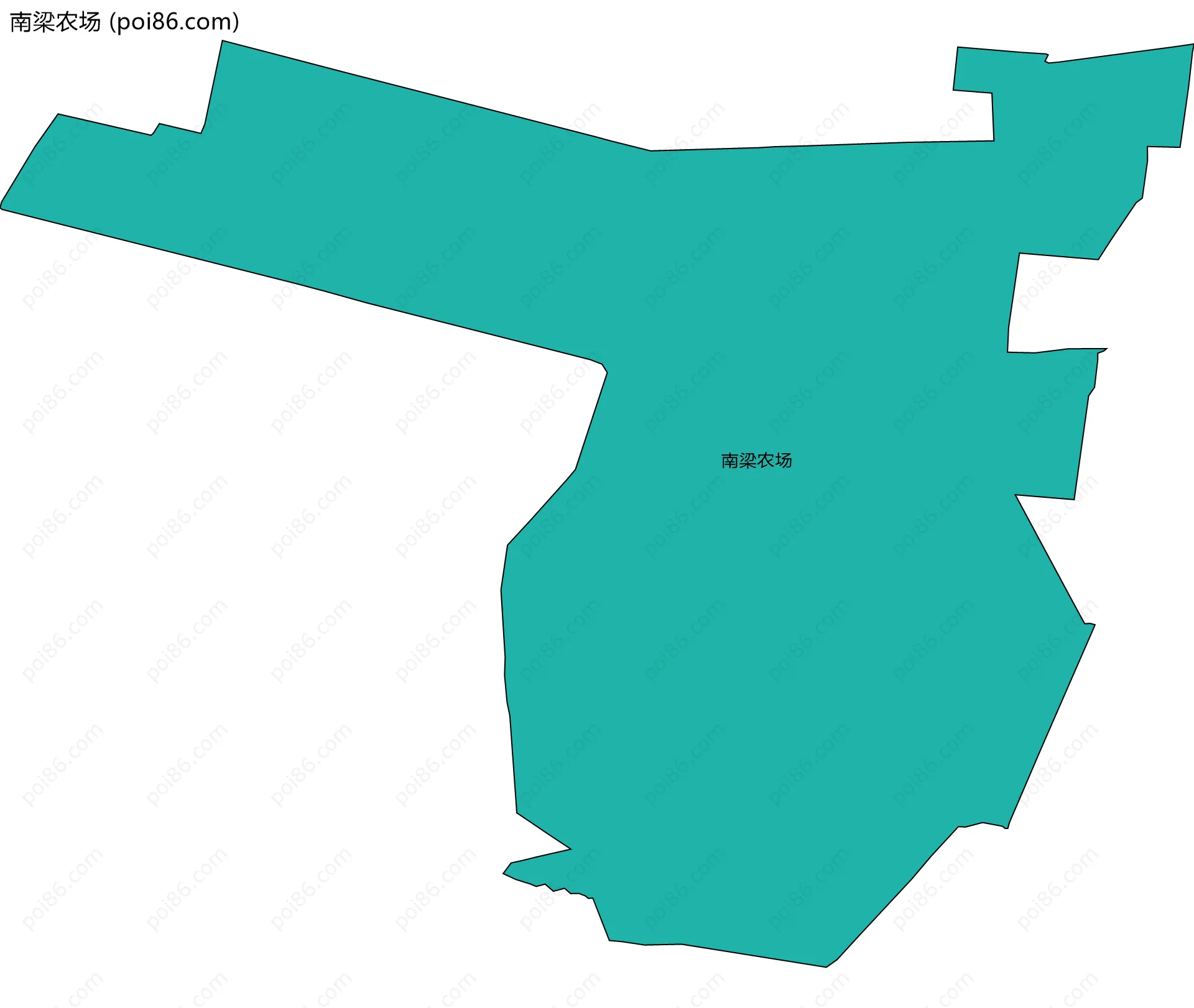 南梁农场边界地图(五级行政区划)