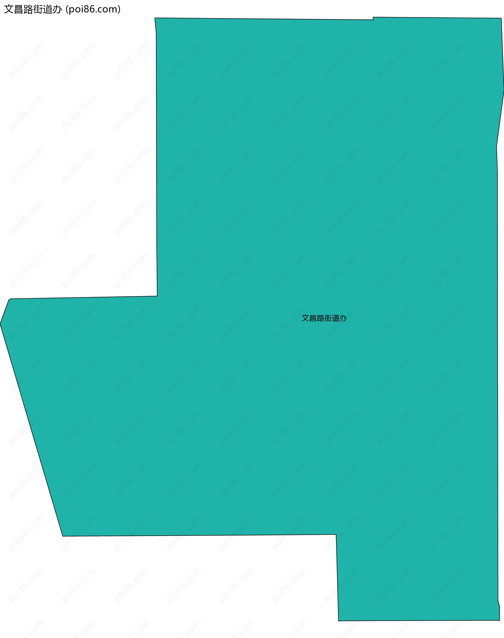 文昌路街道办边界地图(五级行政区划)