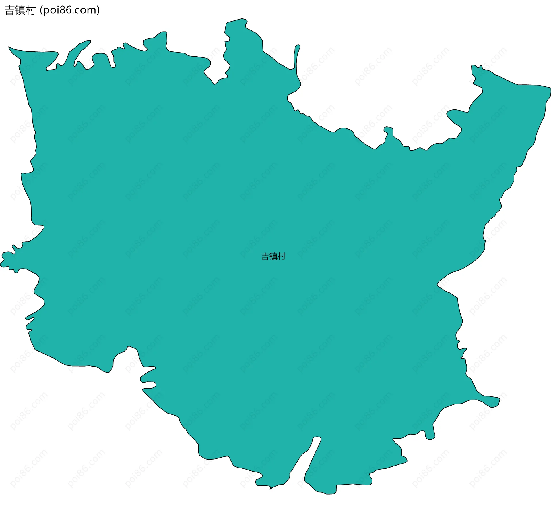 吉镇村边界地图