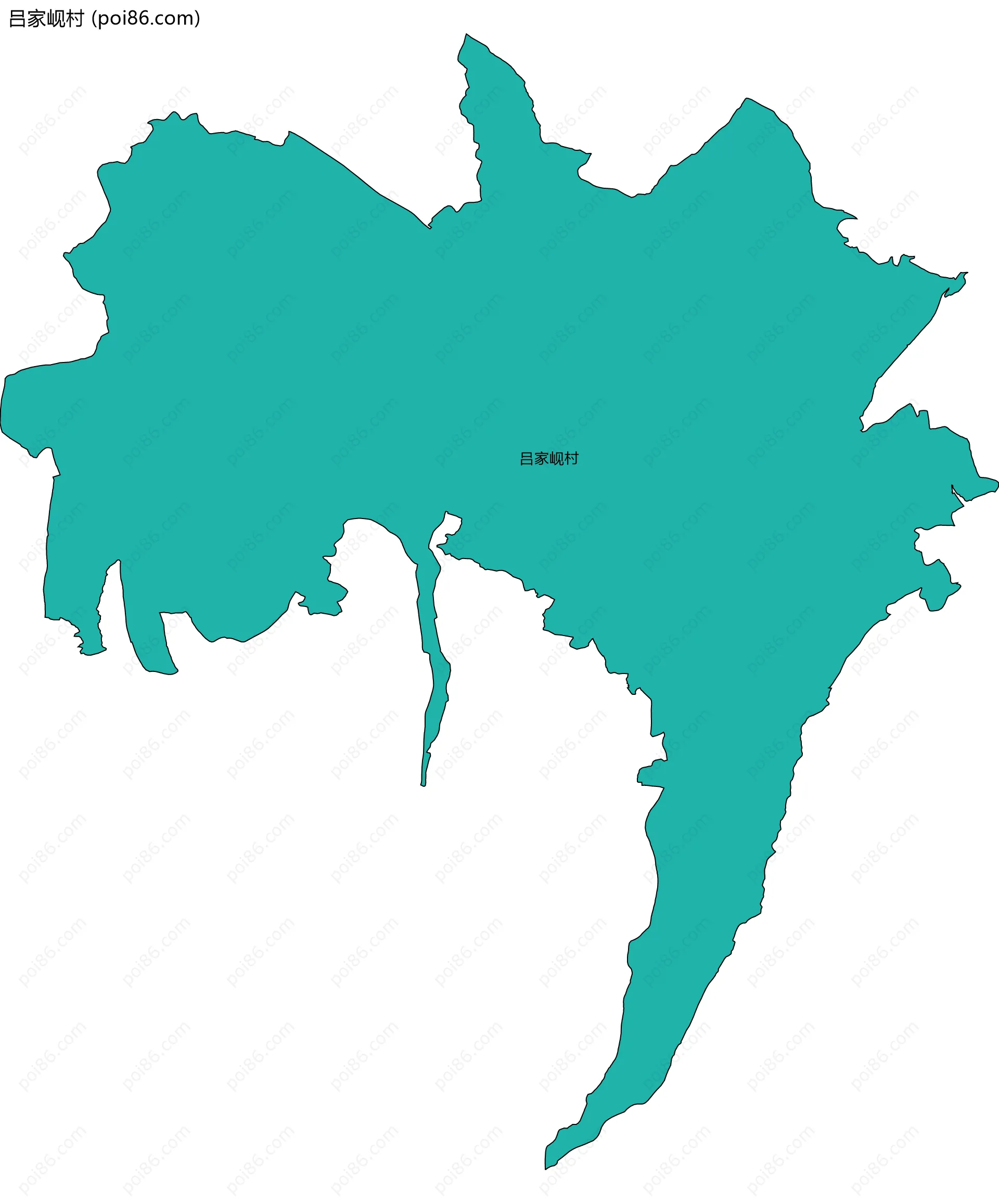 吕家岘村边界地图