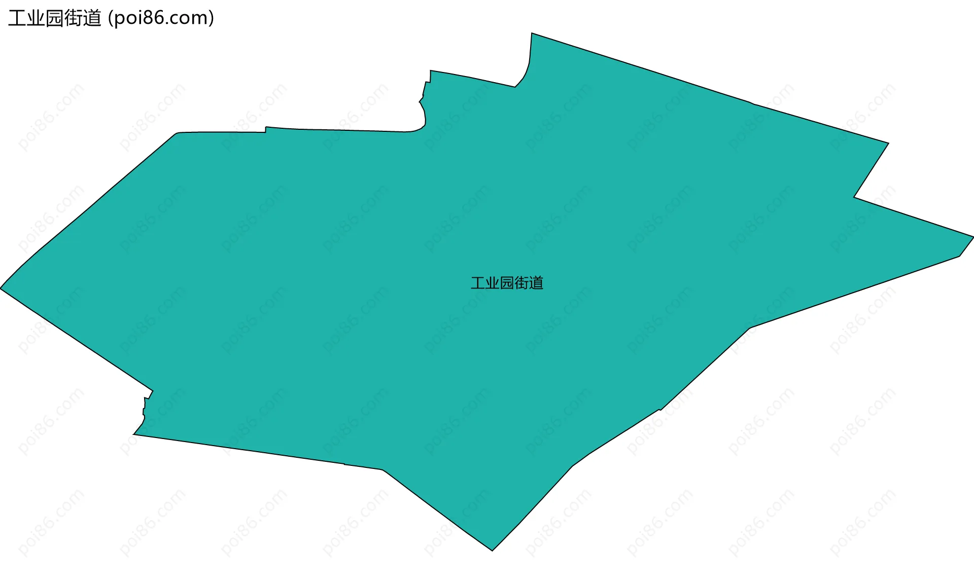 工业园街道边界地图(五级行政区划)