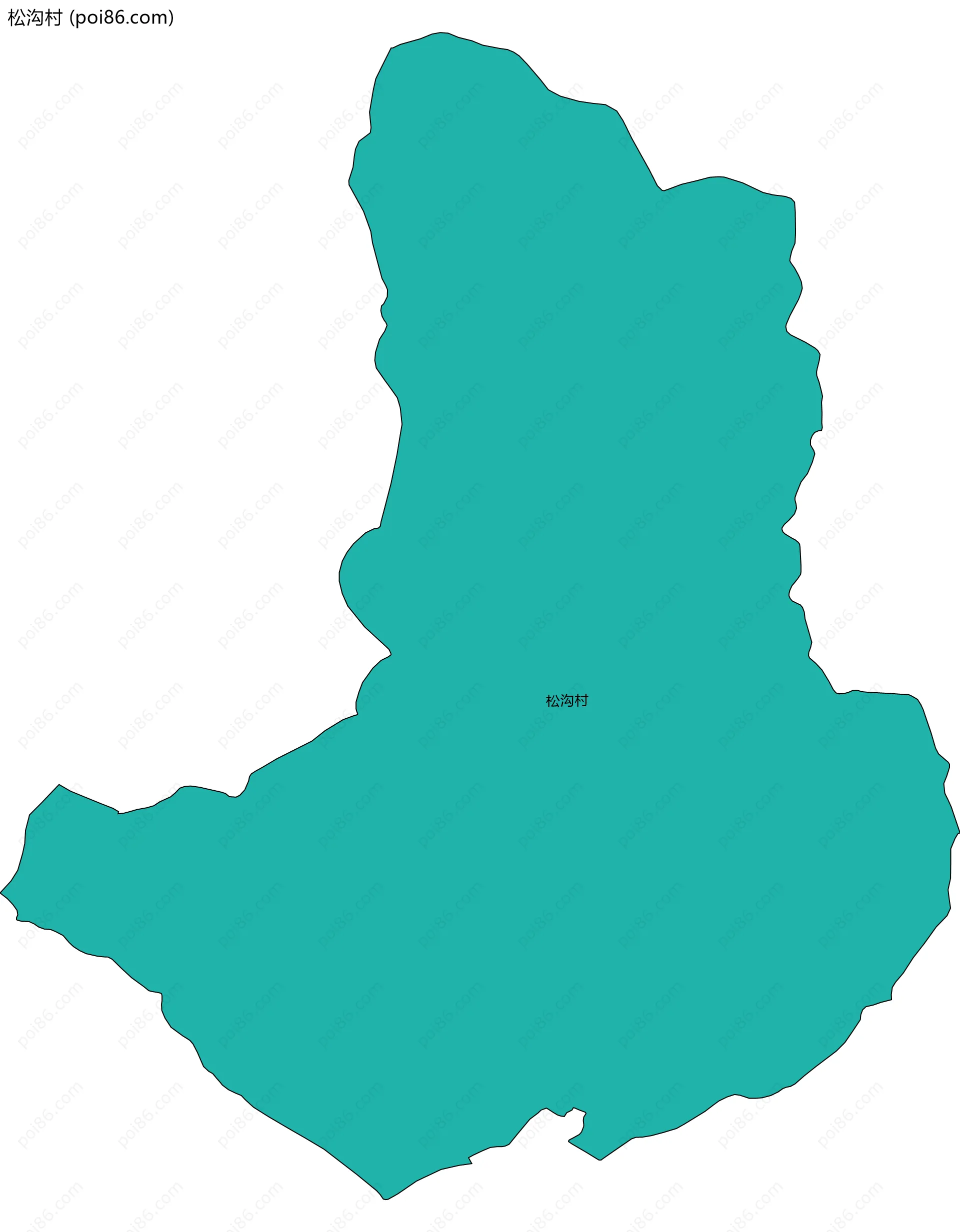 松沟村边界地图