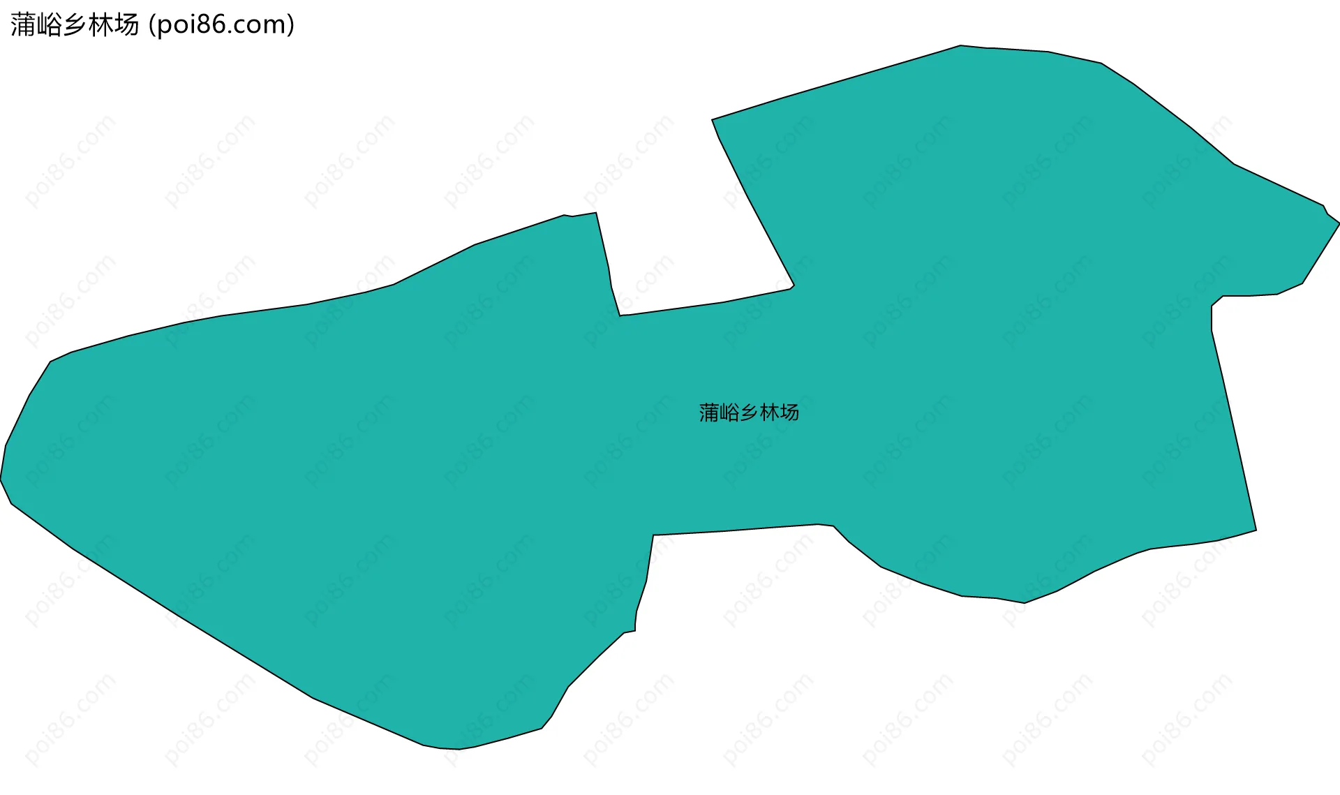 蒲峪乡林场边界地图(五级行政区划)