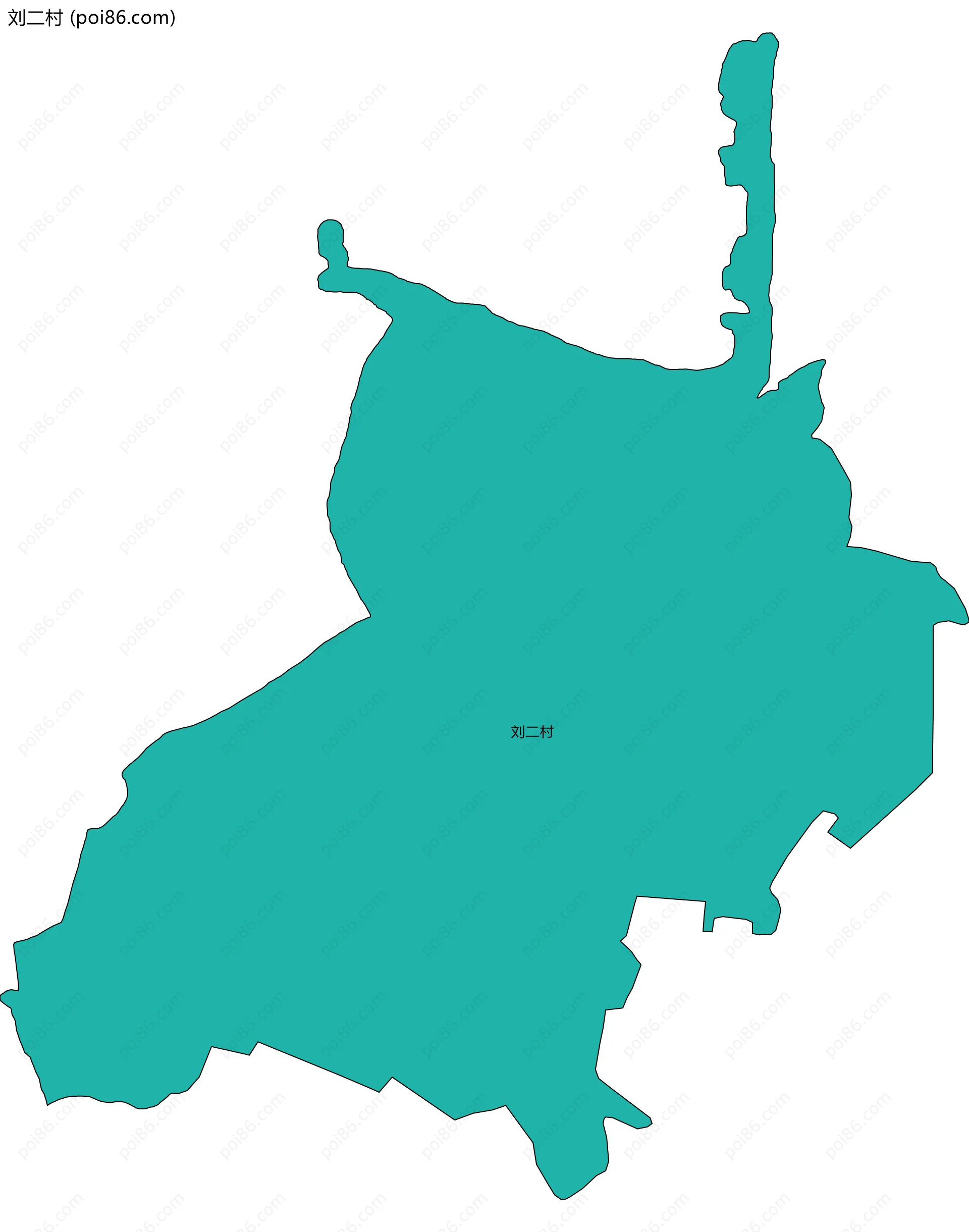 刘二村边界地图