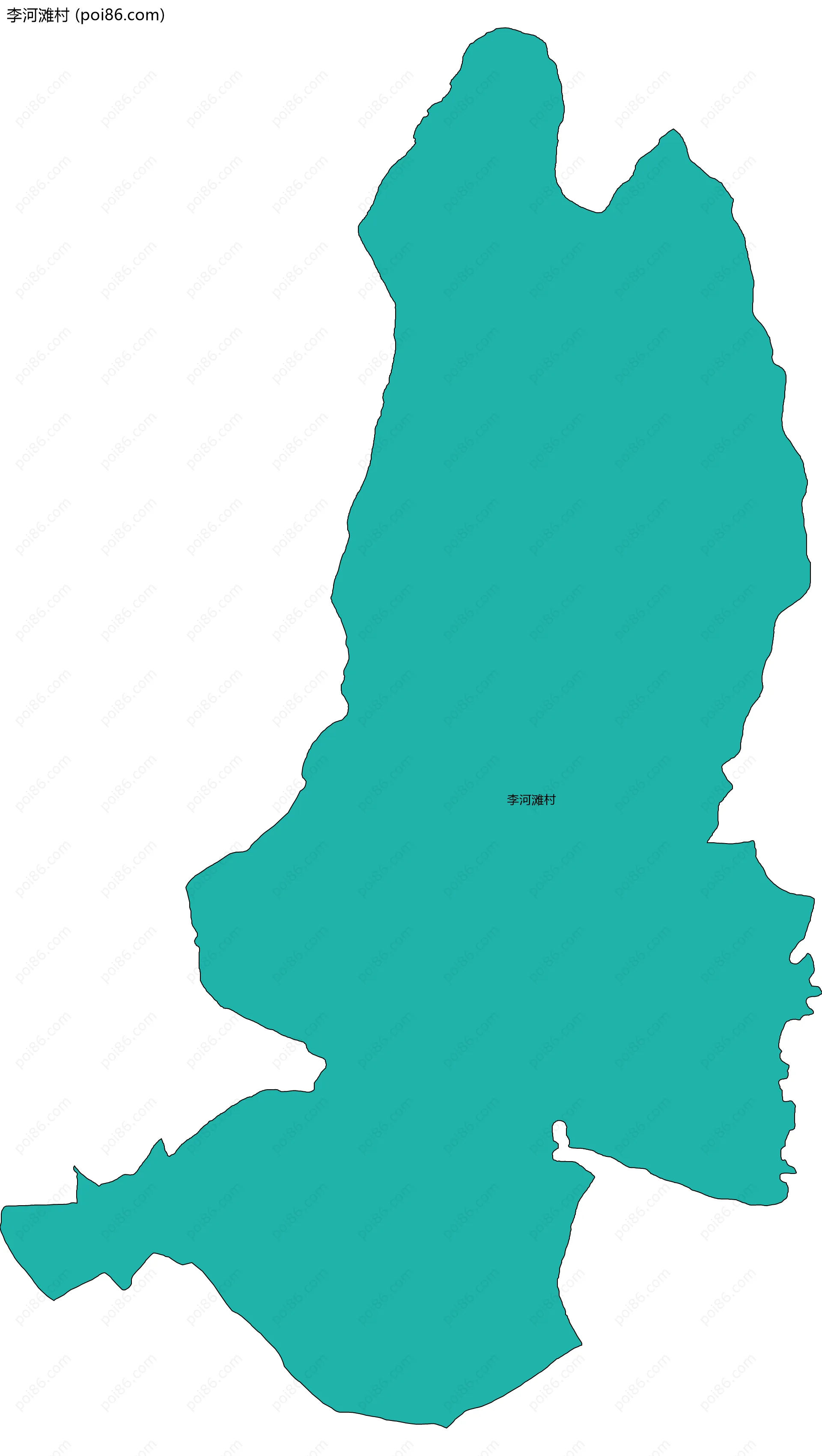 李河滩村边界地图