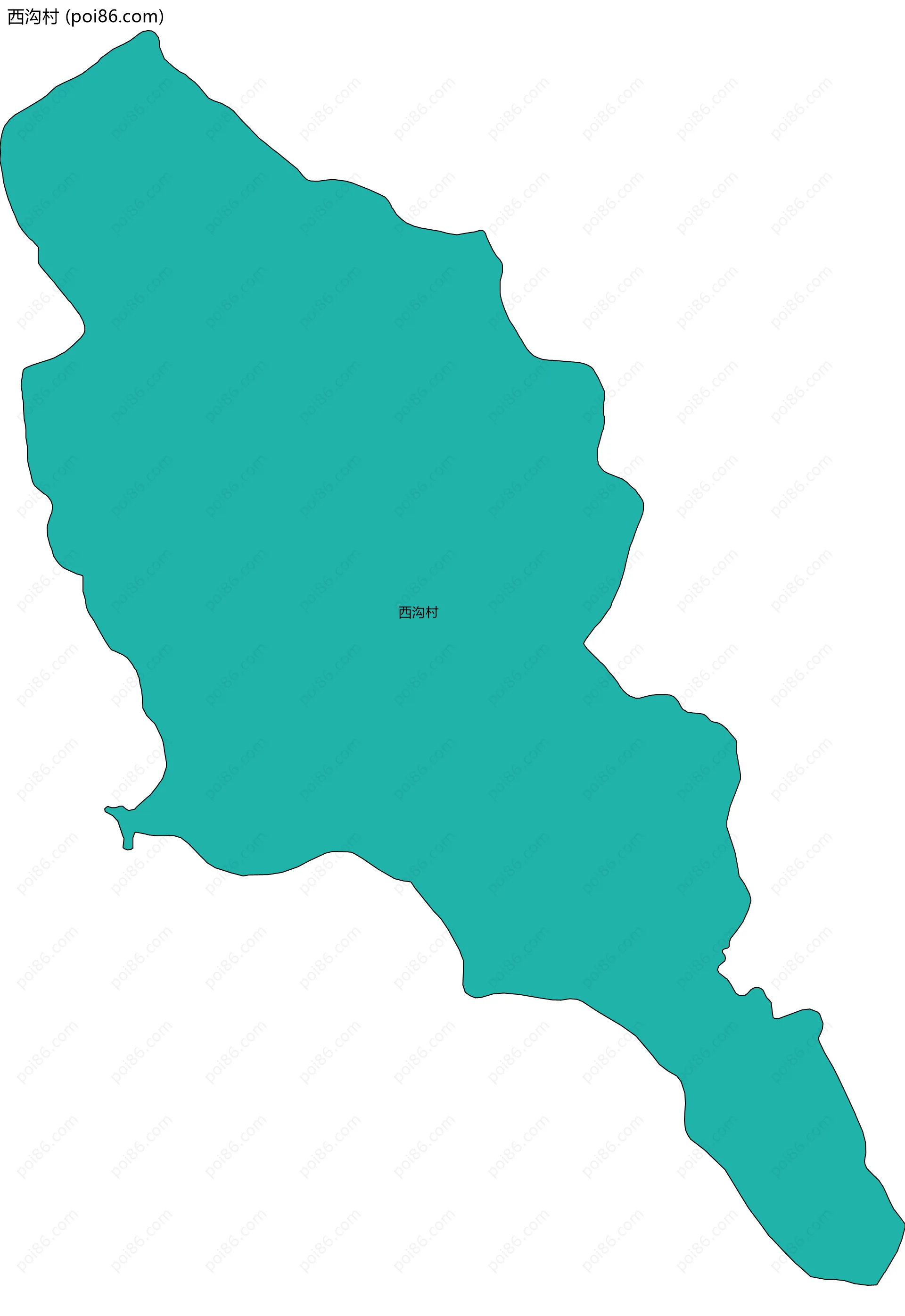 西沟村边界地图