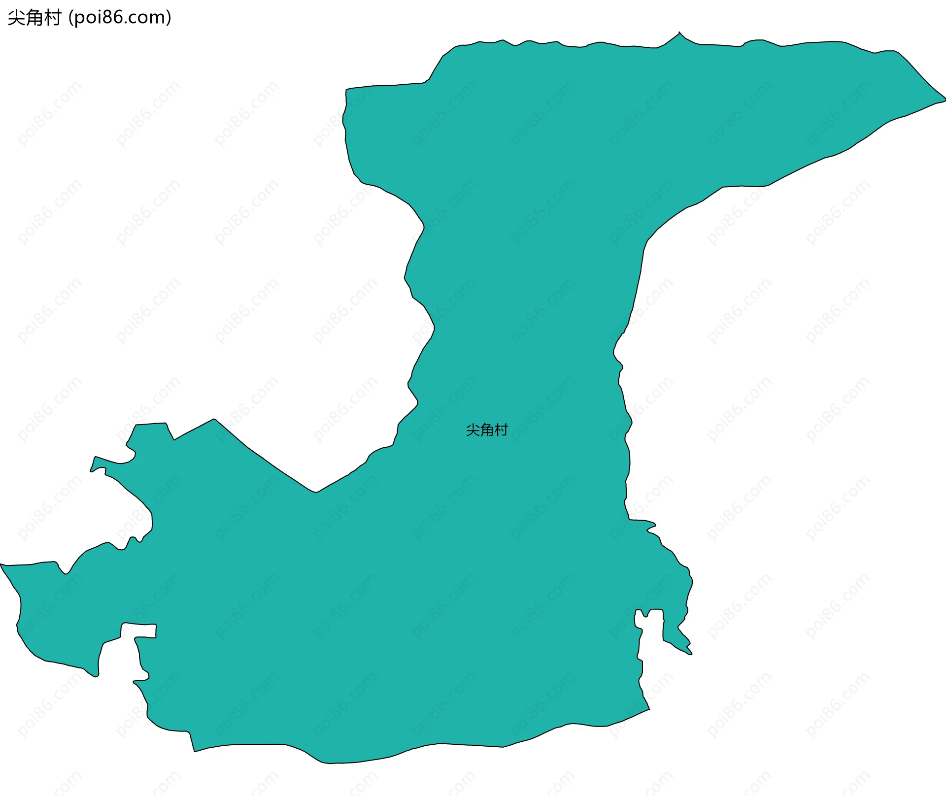 尖角村边界地图