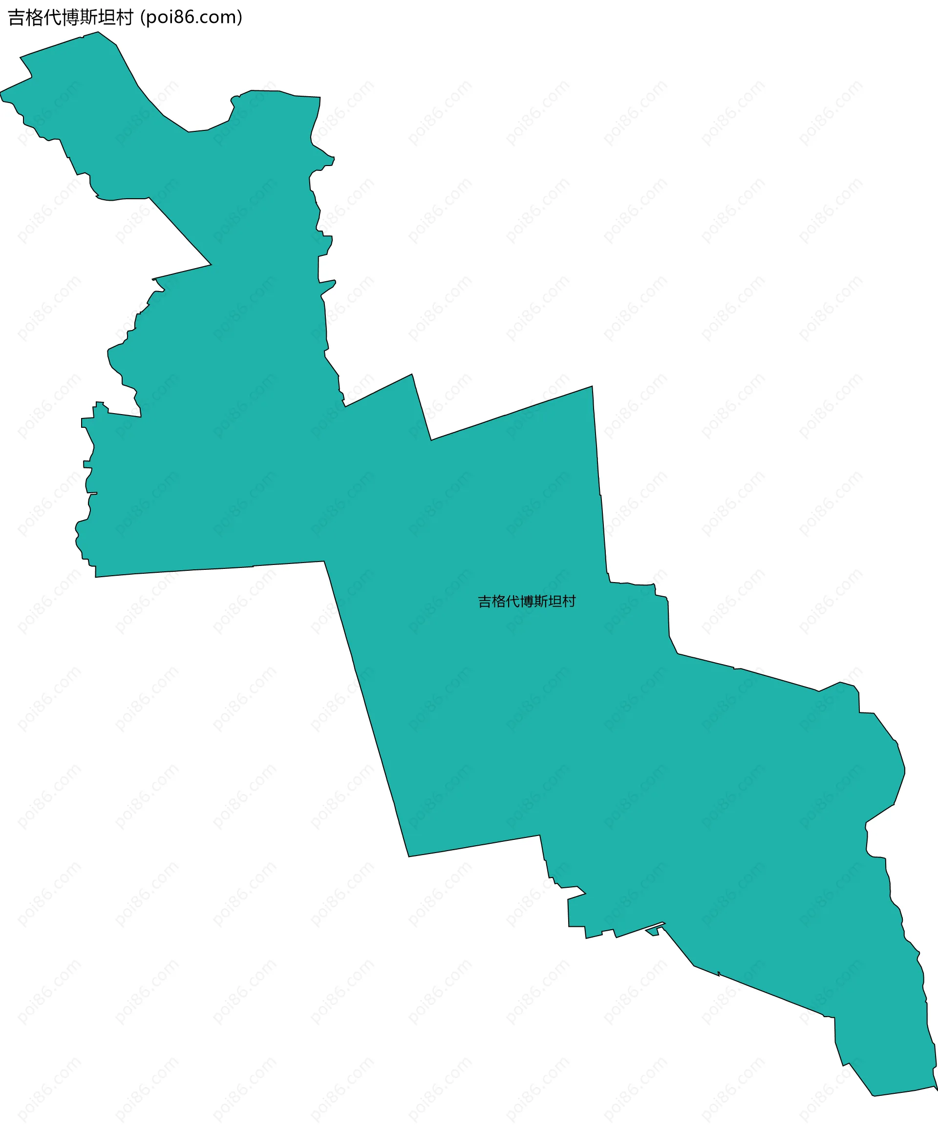 吉格代博斯坦村边界地图