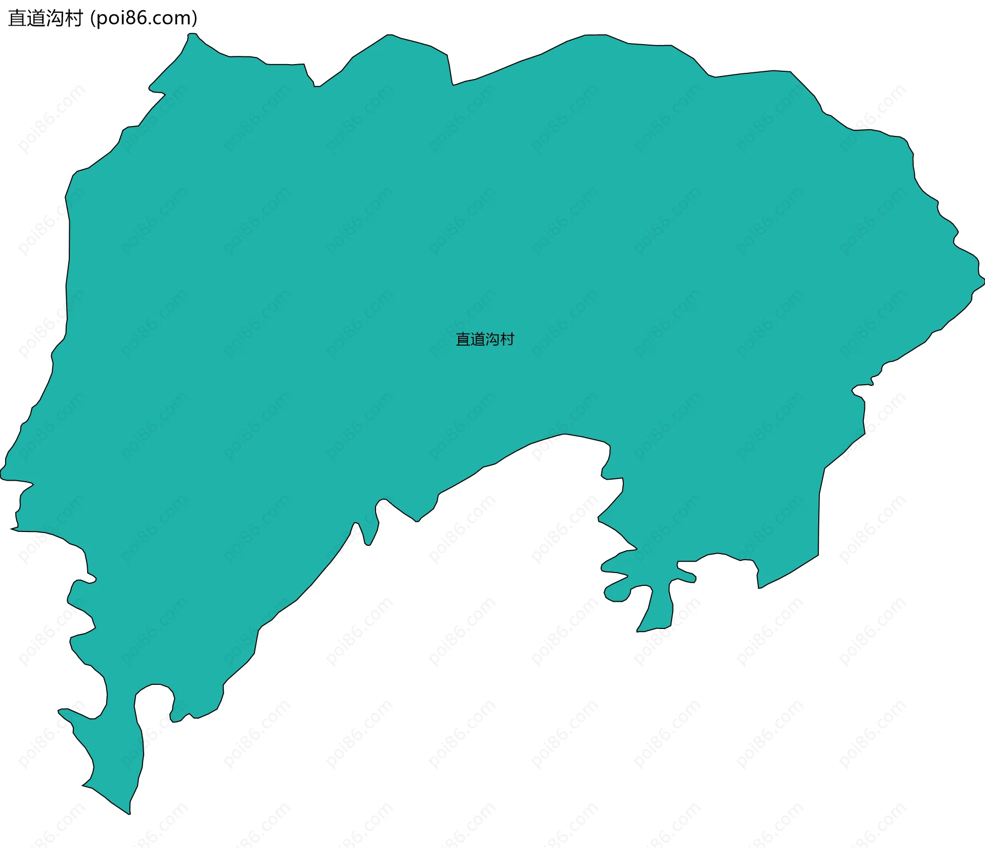 直道沟村边界地图