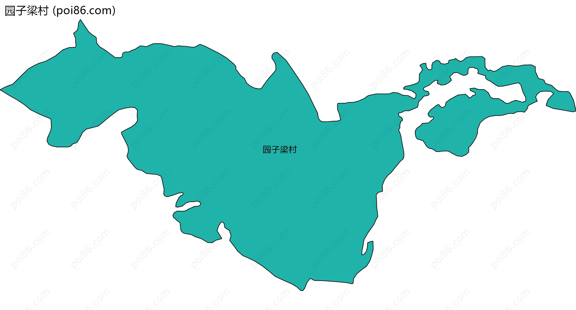 园子梁村边界地图
