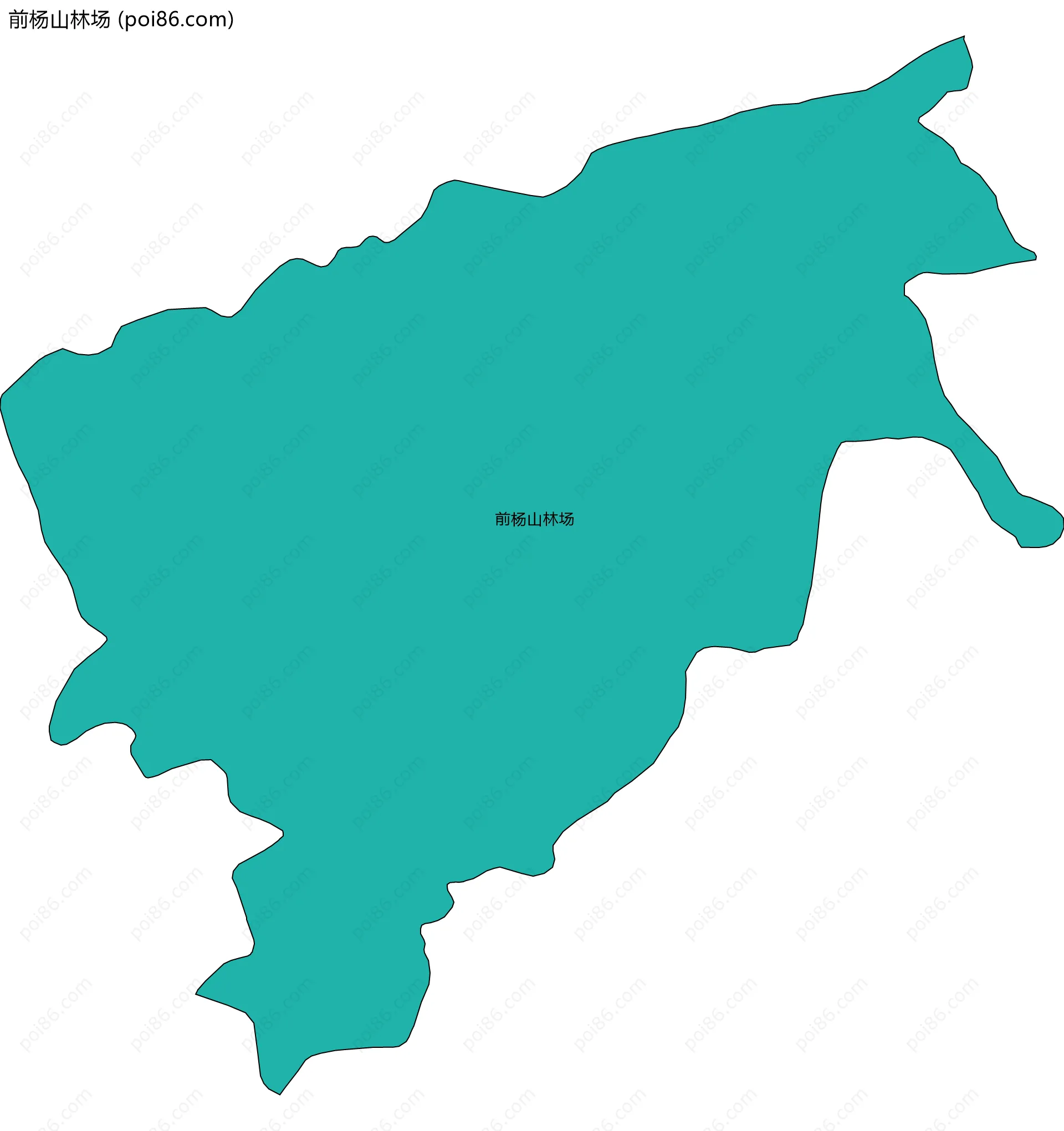 前杨山林场边界地图(五级行政区划)