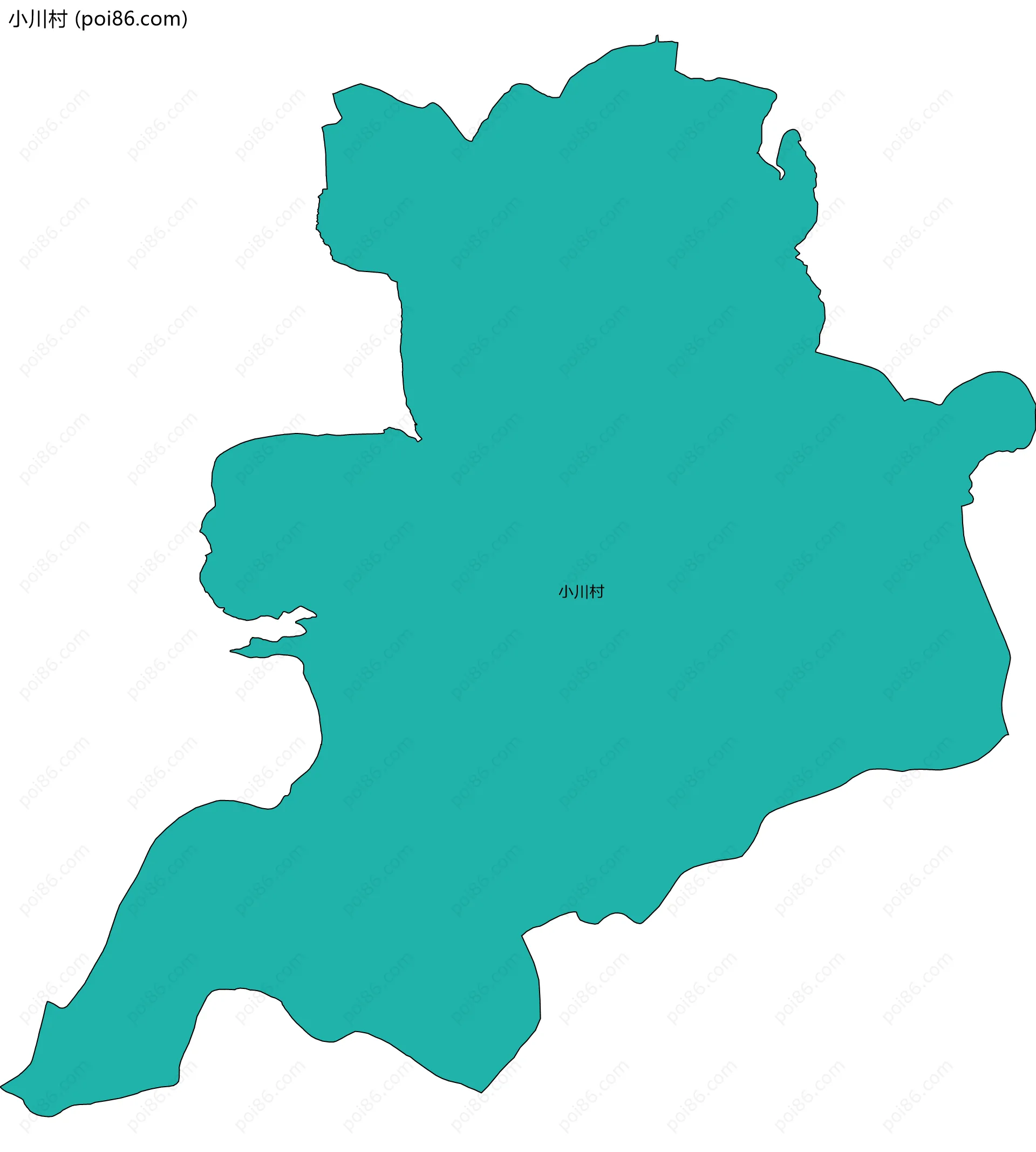 小川村边界地图