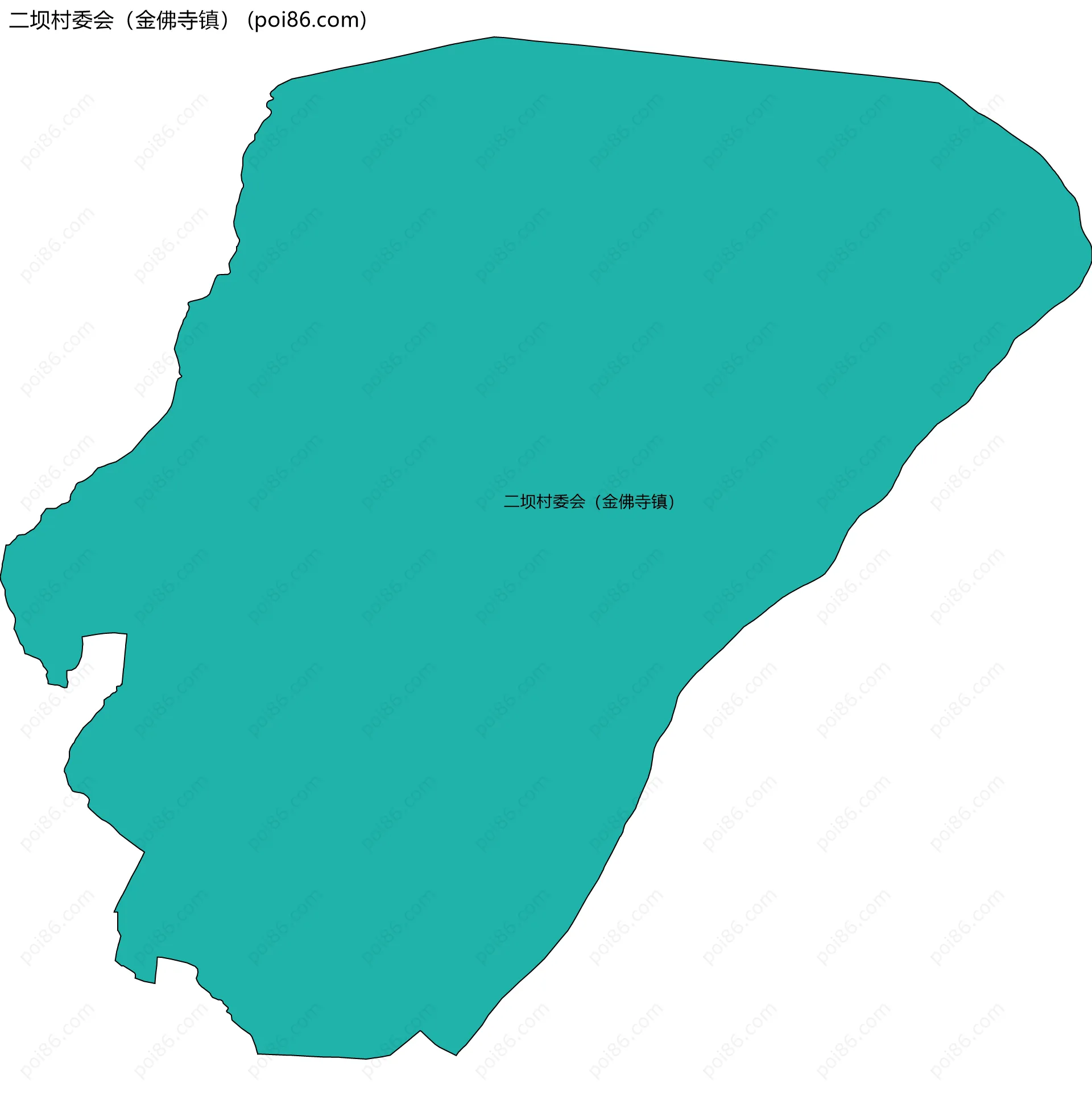 二坝村委会（金佛寺镇）边界地图