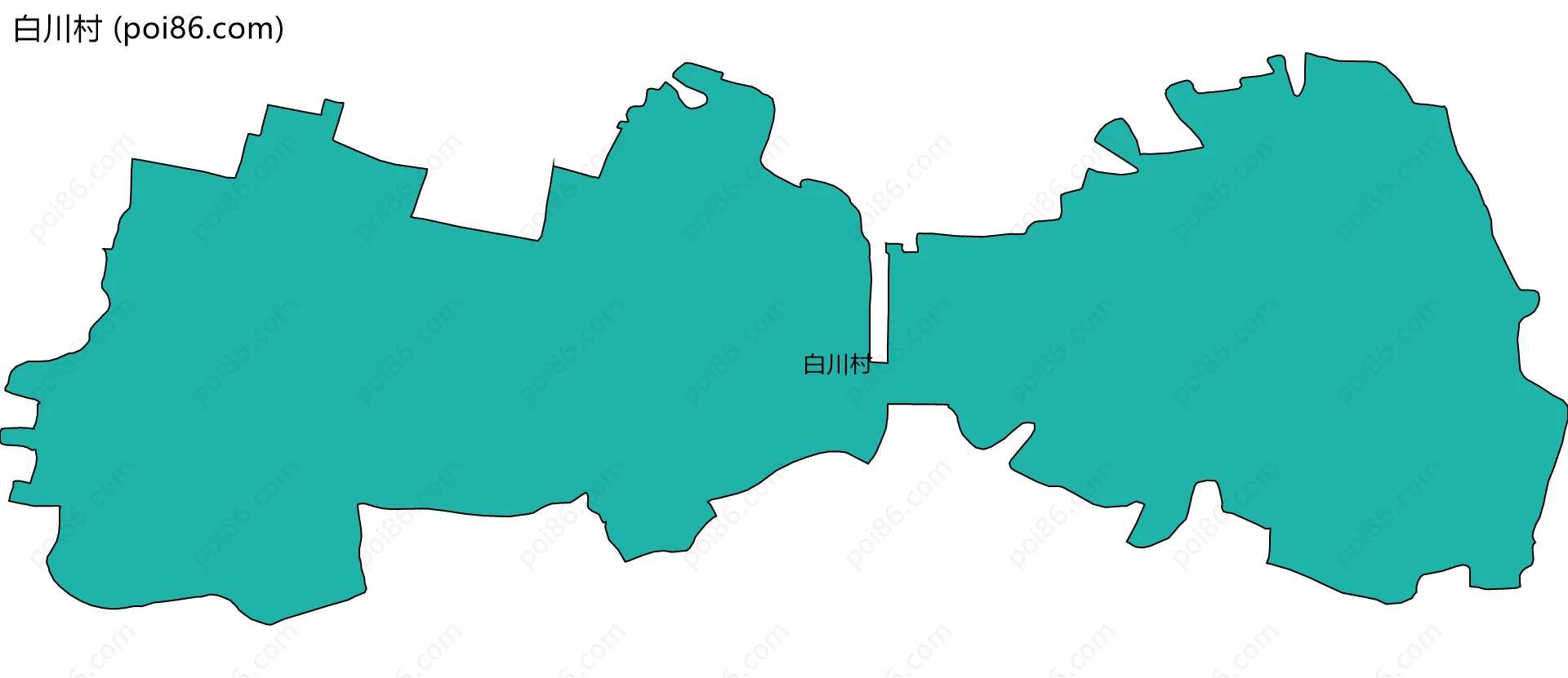 白川村边界地图