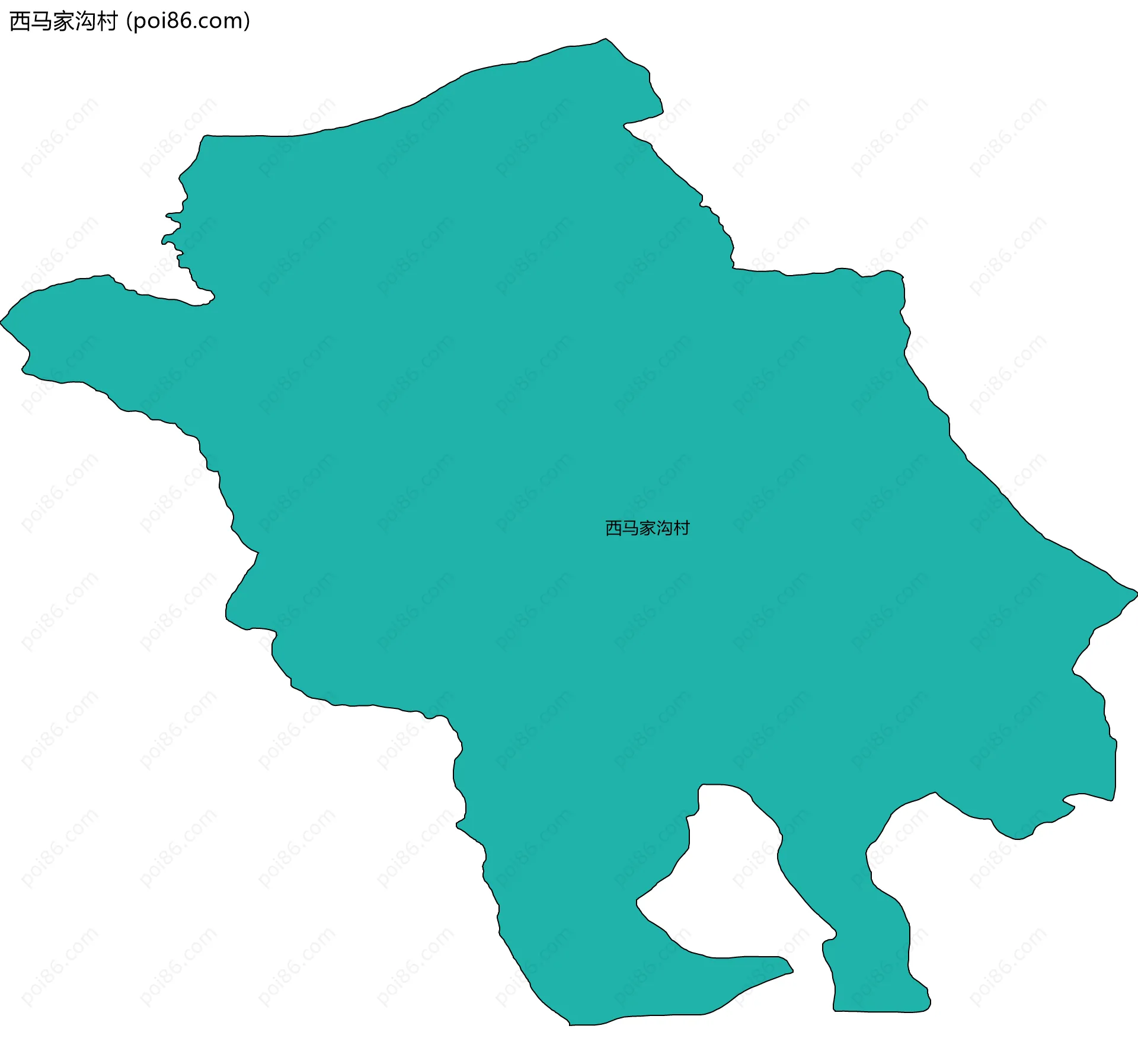 西马家沟村边界地图