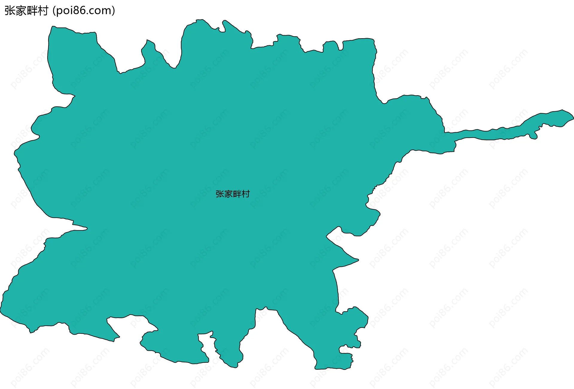 张家畔村边界地图