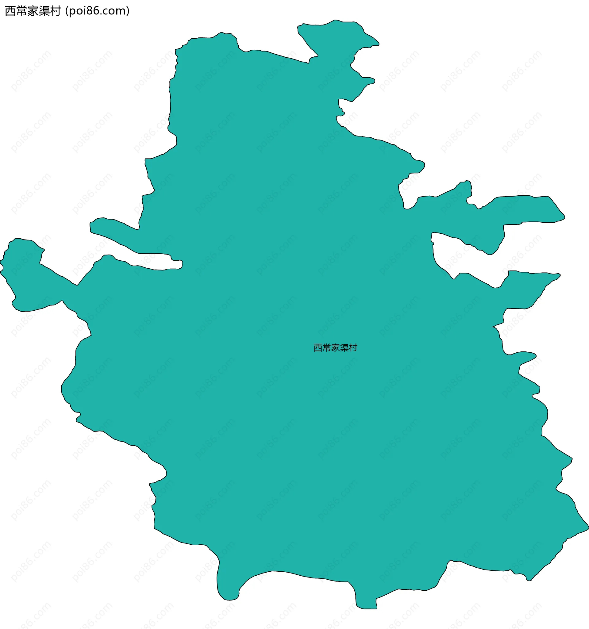 西常家渠村边界地图