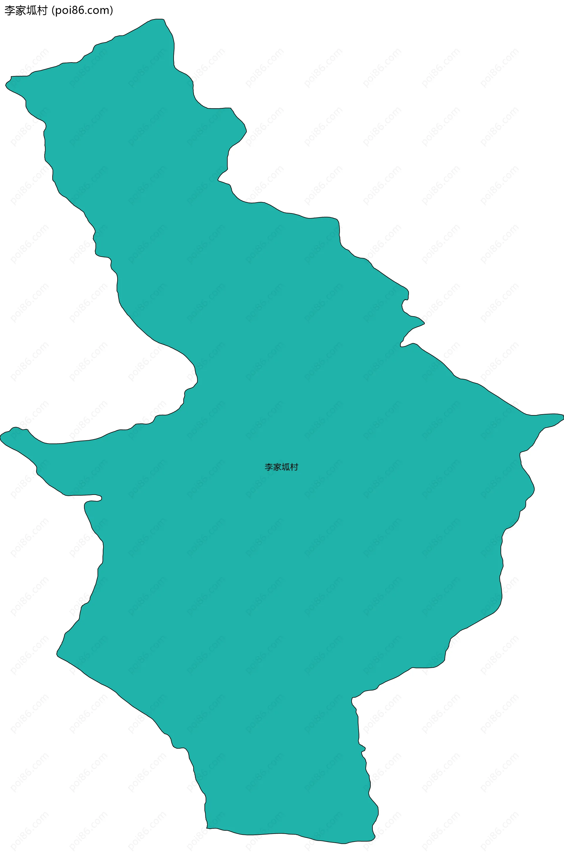 李家坬村边界地图