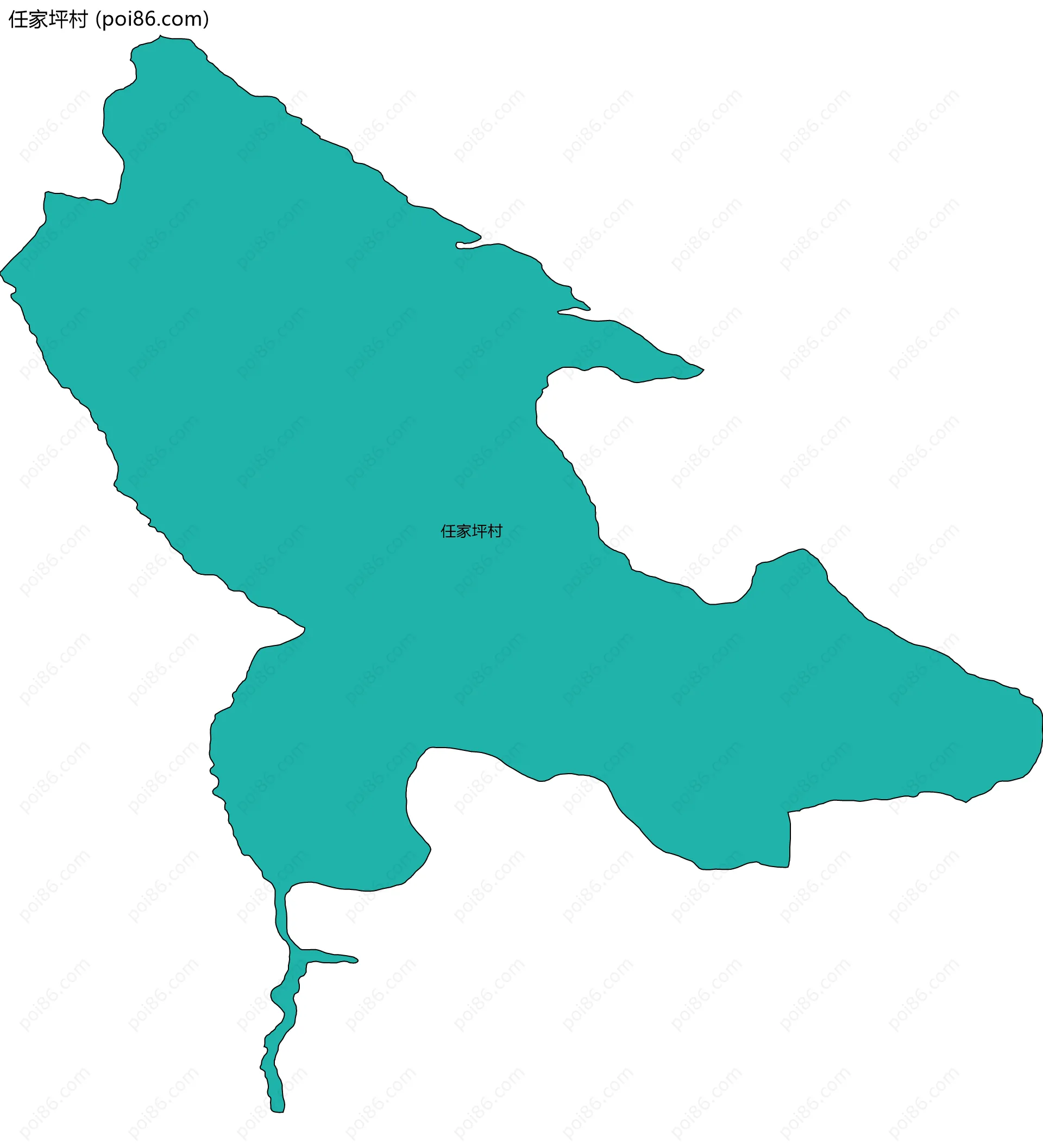 任家坪村边界地图