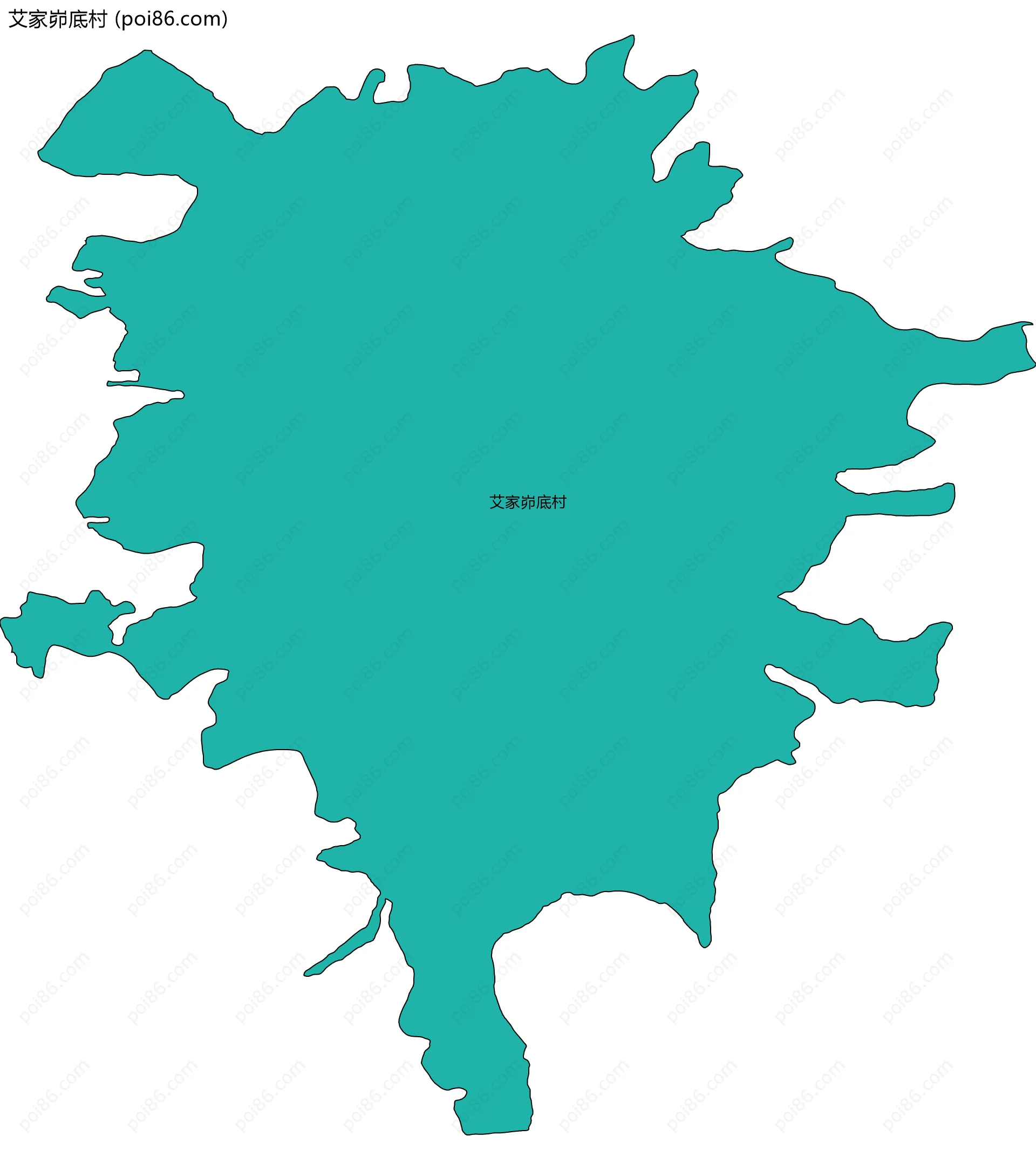 艾家峁底村边界地图