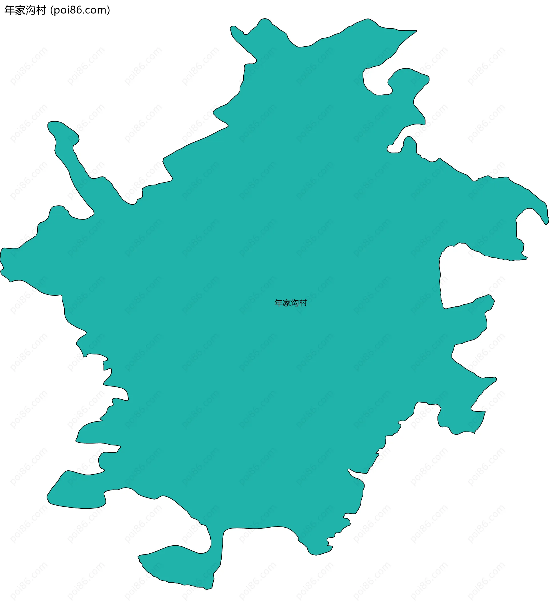 年家沟村边界地图