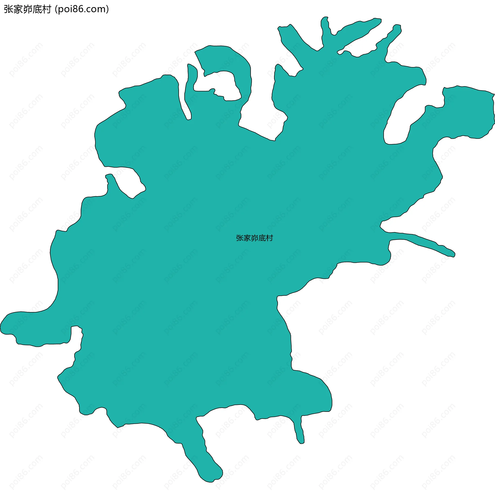 张家峁底村边界地图