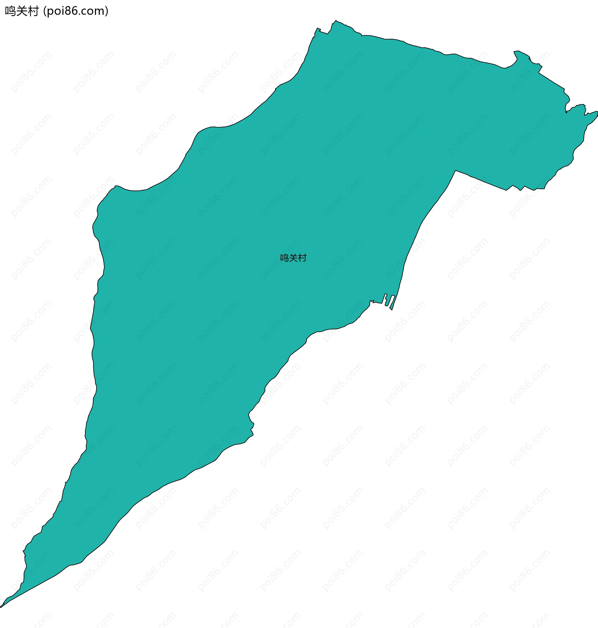 鸣关村边界地图