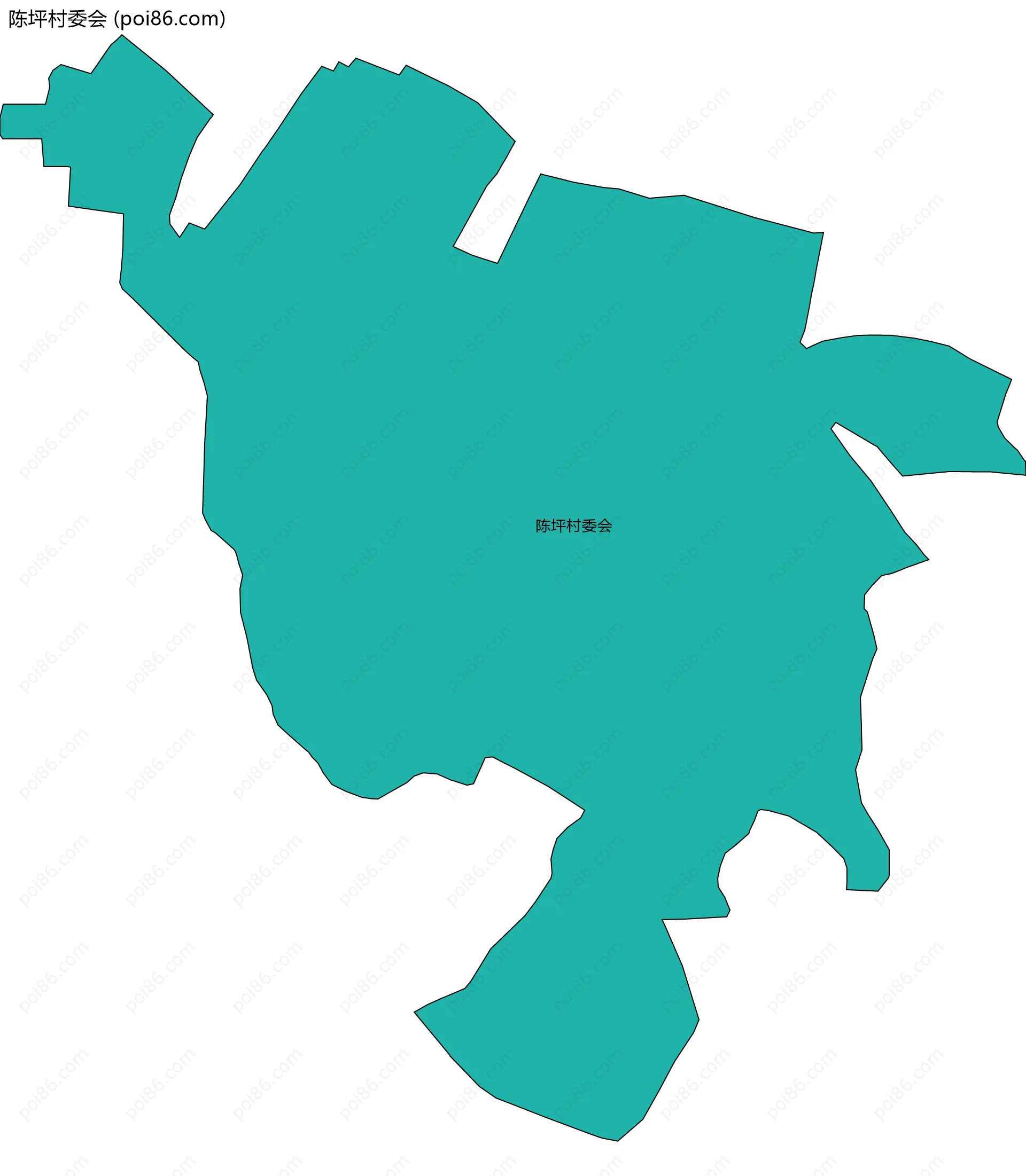 陈坪村委会边界地图