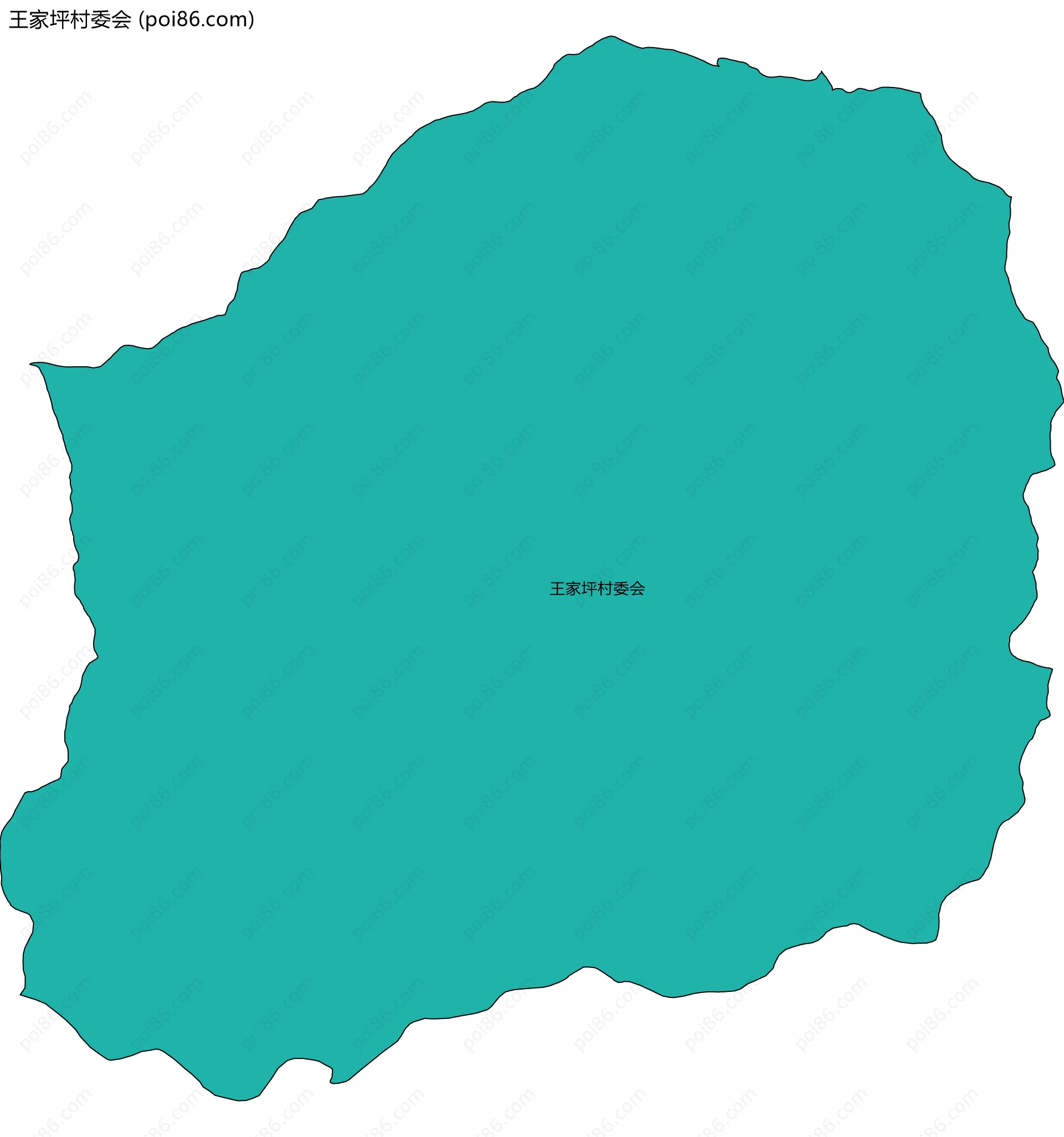 王家坪村委会边界地图