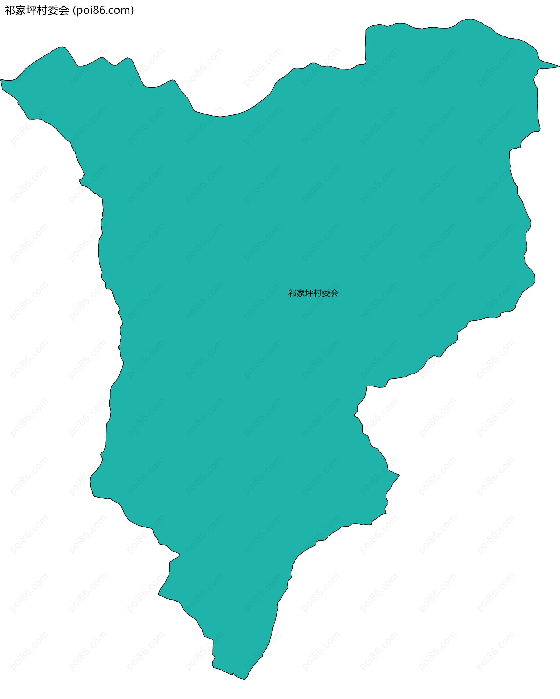 祁家坪村委会边界地图