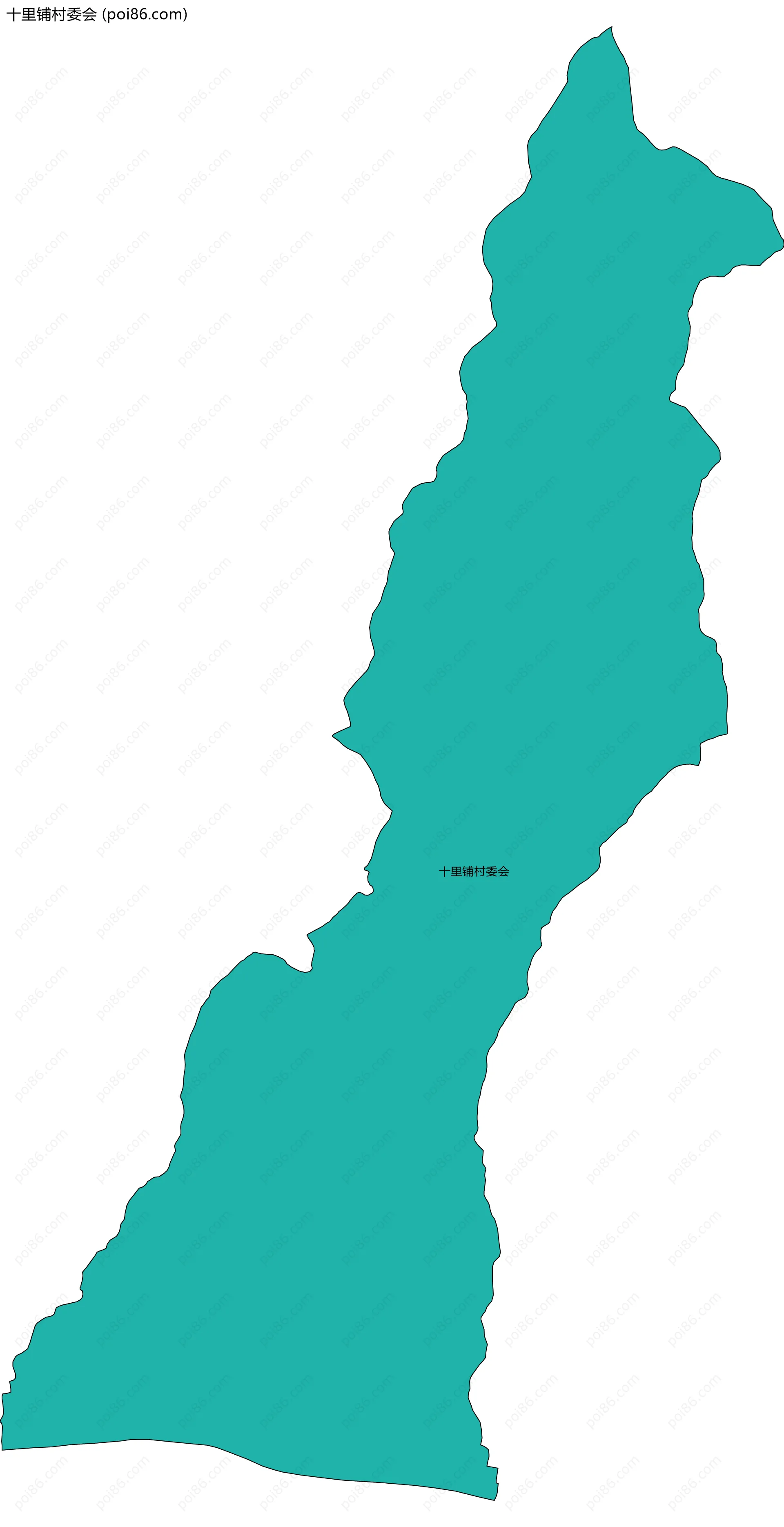 十里铺村委会边界地图