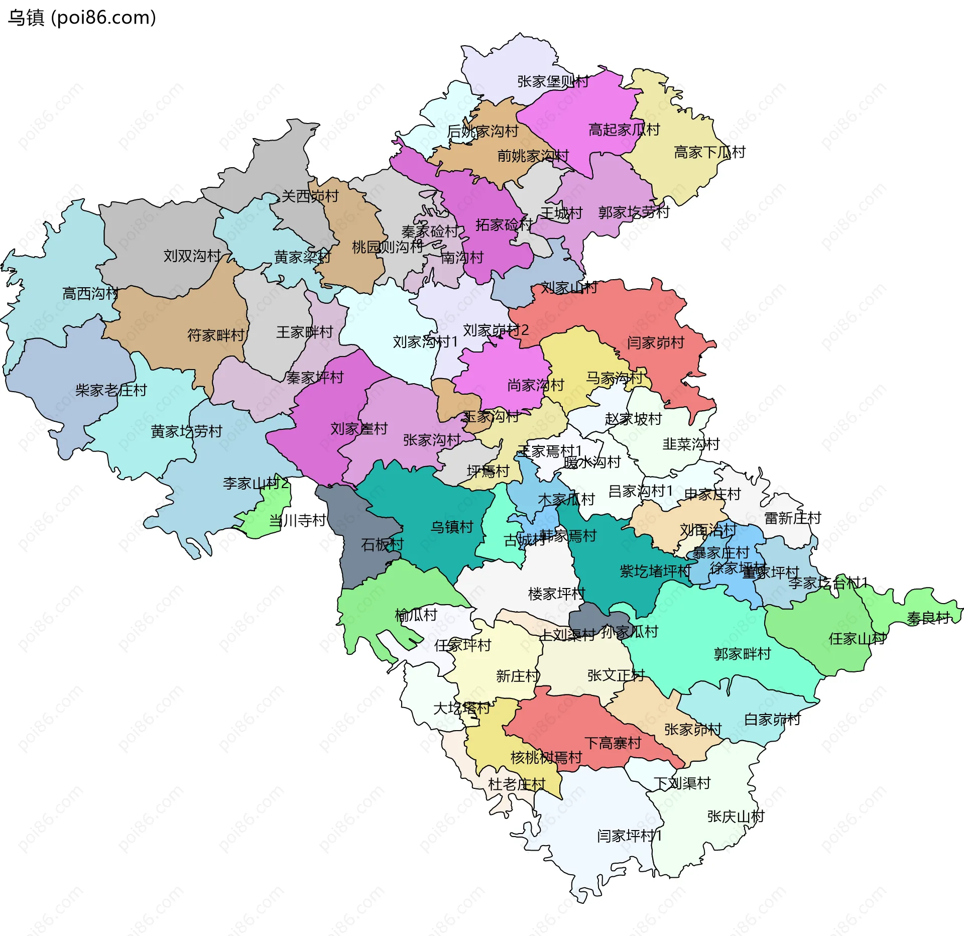 乌镇边界地图(五级行政区划)