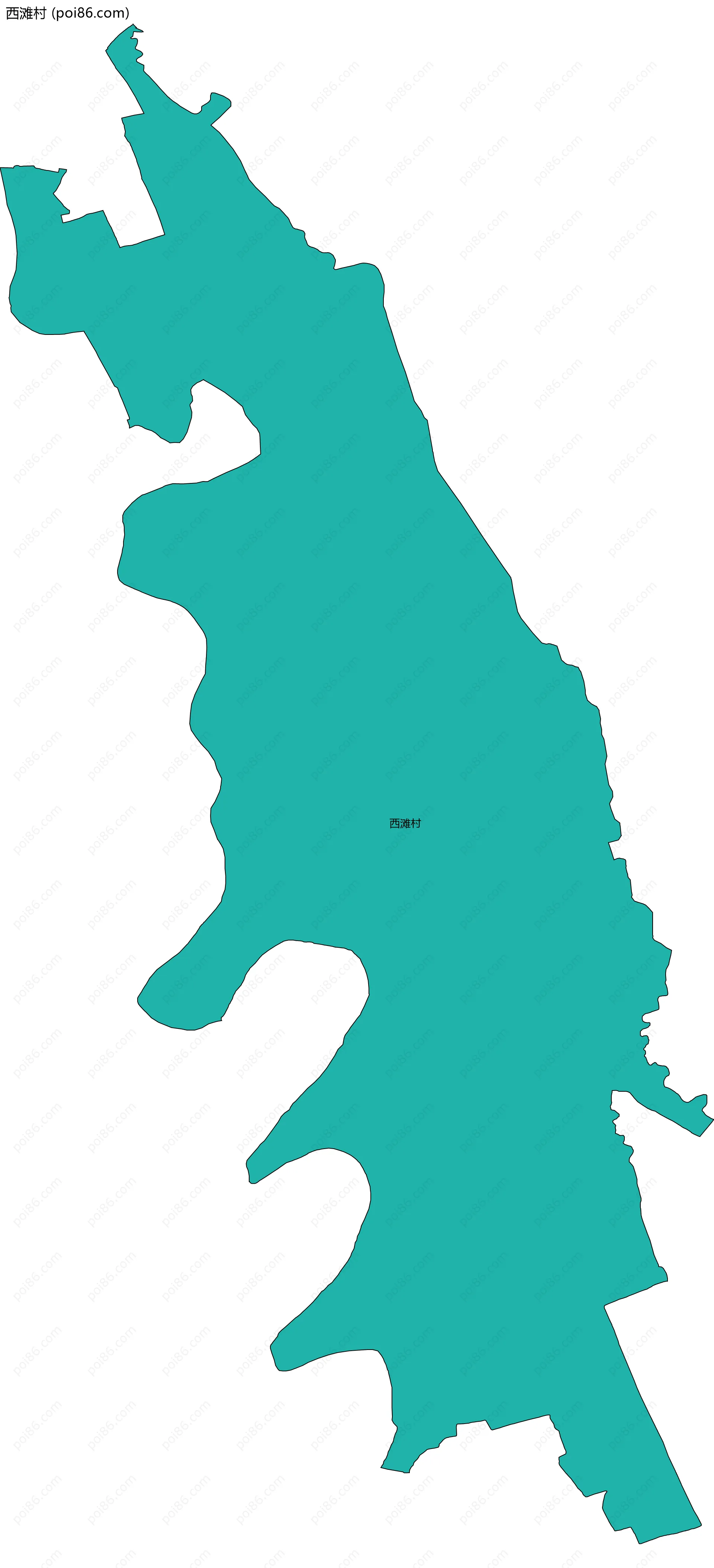 西滩村边界地图
