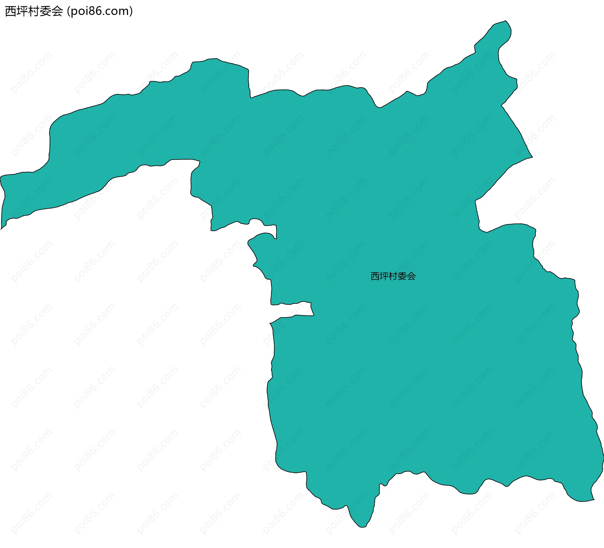 西坪村委会边界地图